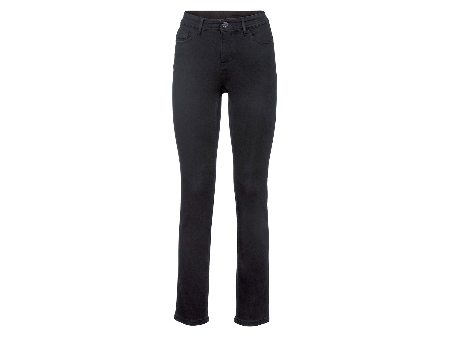 esmara® Jeansy damskie z bawełną, slim fit (34, Czarny/ długie)