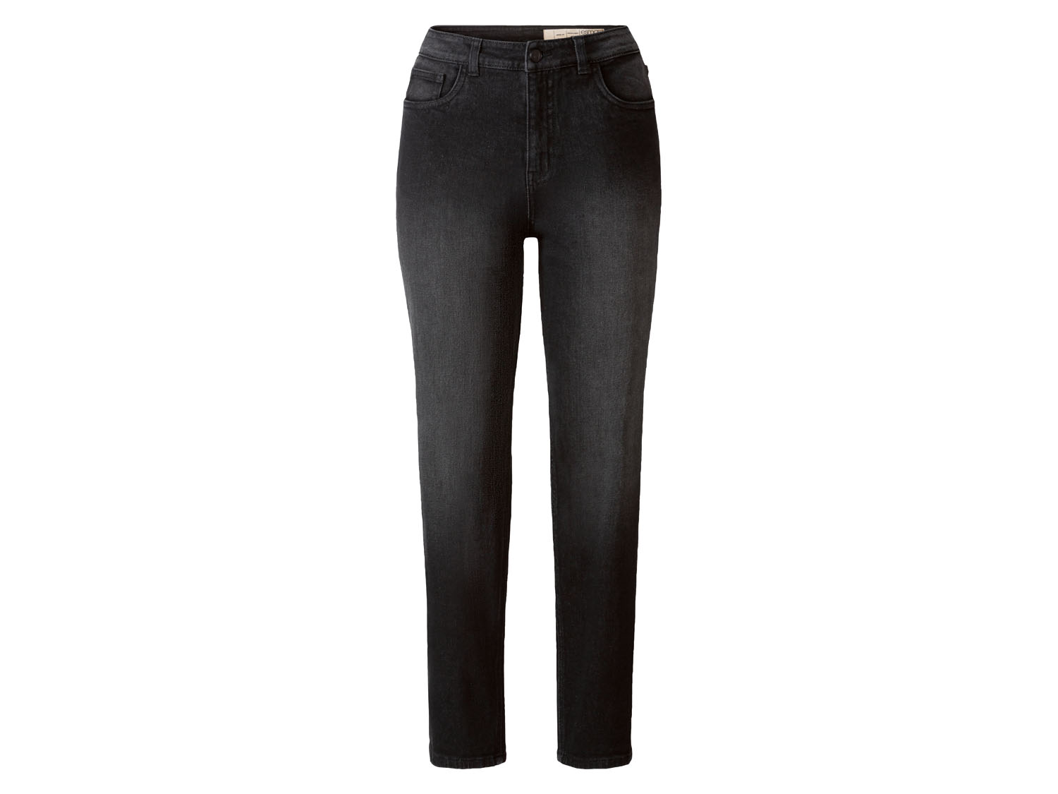 esmara® Jeansy damskie z bawełny organicznej, mom fit (38, Czarny)