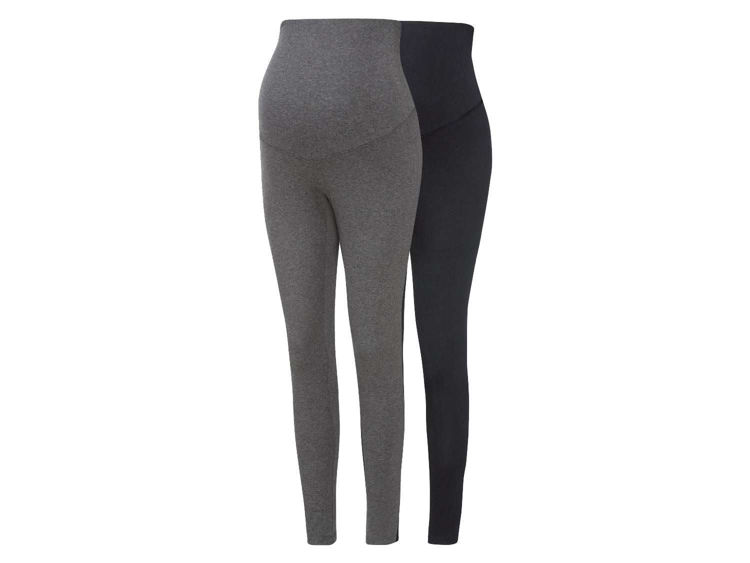 esmara® Legginsy ciążowe z biobawełny, 2 pary (Czarny/ciemnoszary, XS (32/34))