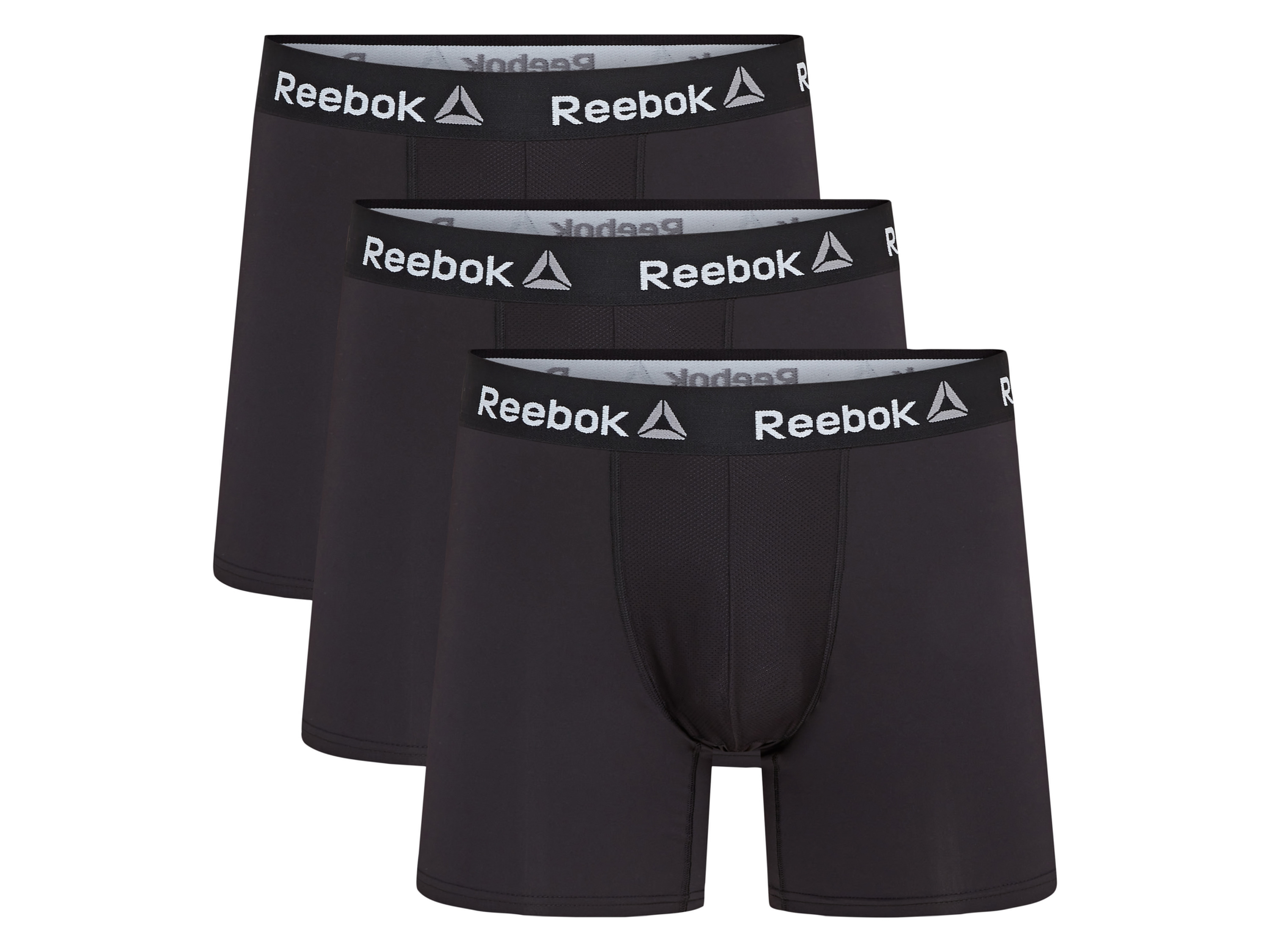 Reebok Bokserki męskie, 3 pary (S, Czarny)