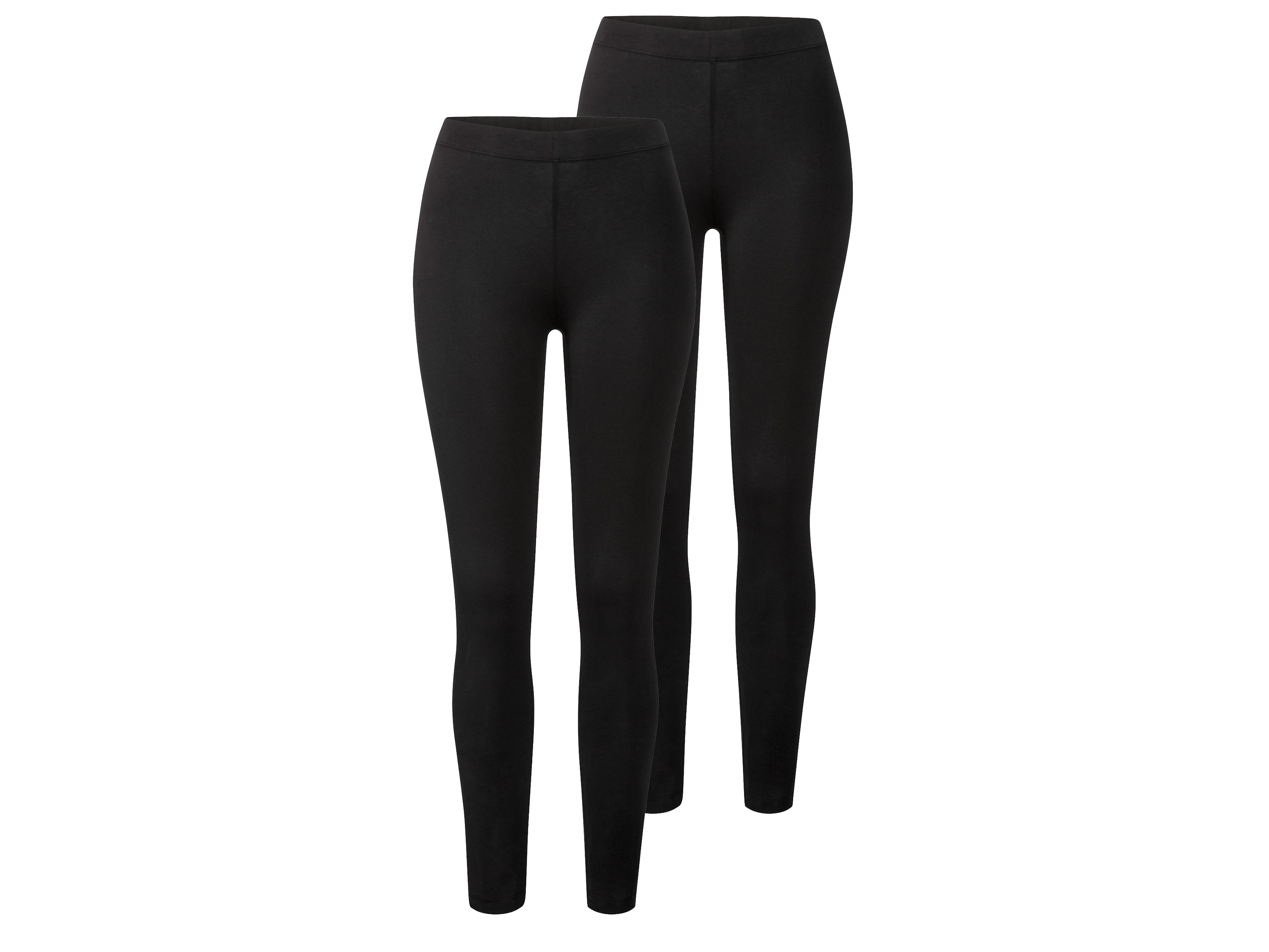 esmara® Legginsy damskie z bawełną, 2 pary (Czarny, XS (32-34))