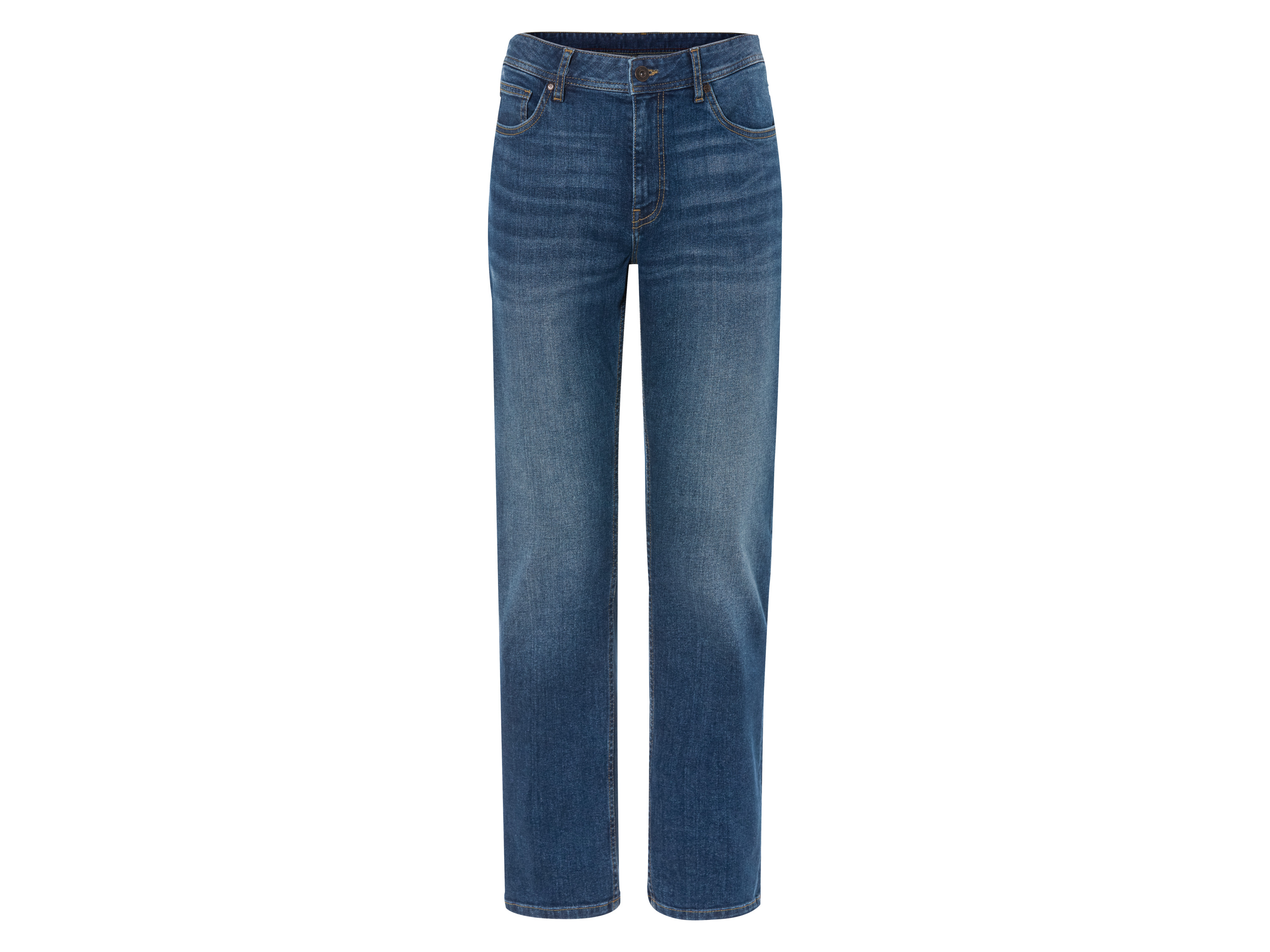 LIVERGY® Jeansy męskie z bawełną, Straight Fit (52 (36/32), Niebieski)