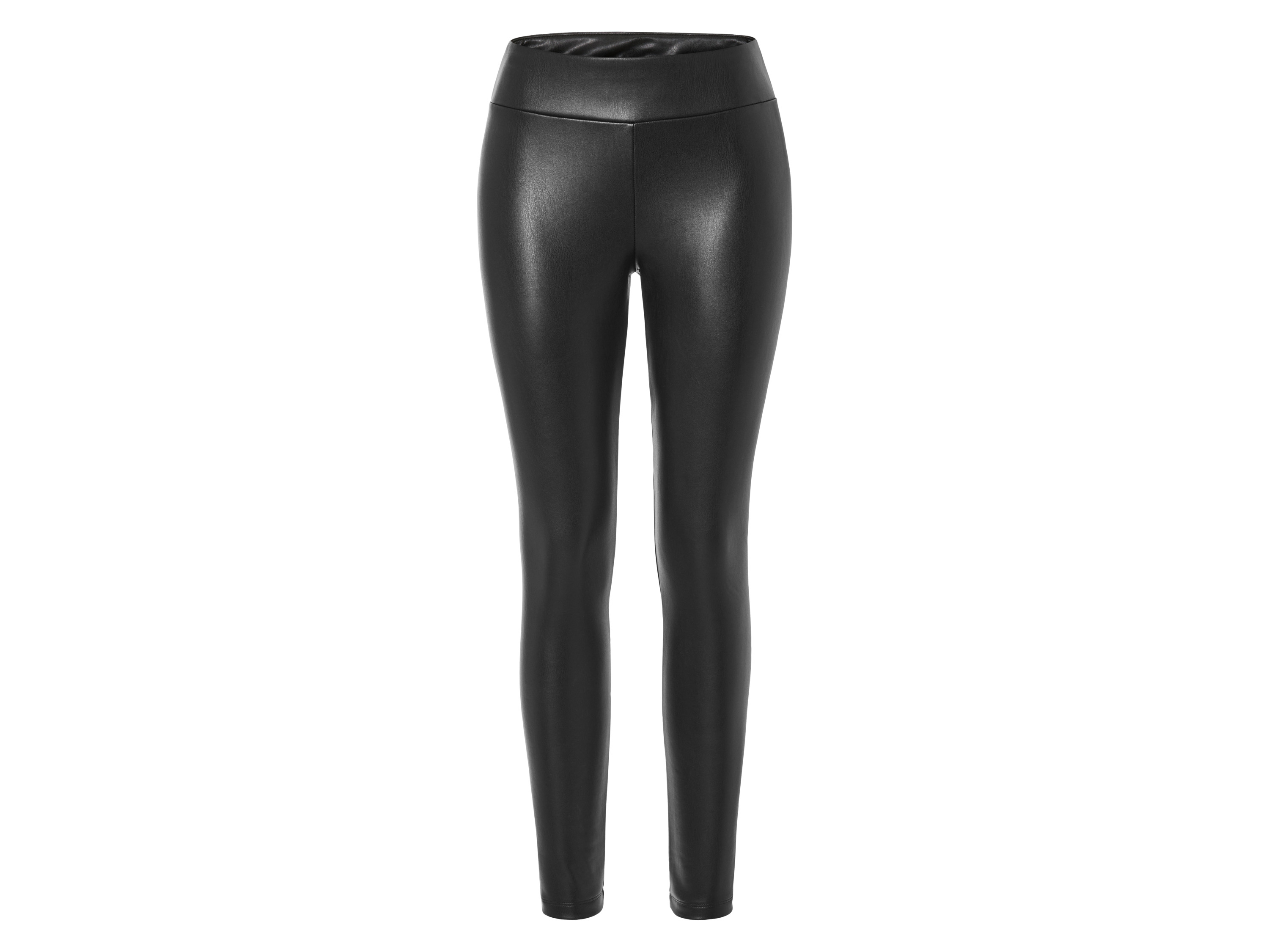 esmara® Legginsy damskie o wyglądzie skóry (40, Czarny)