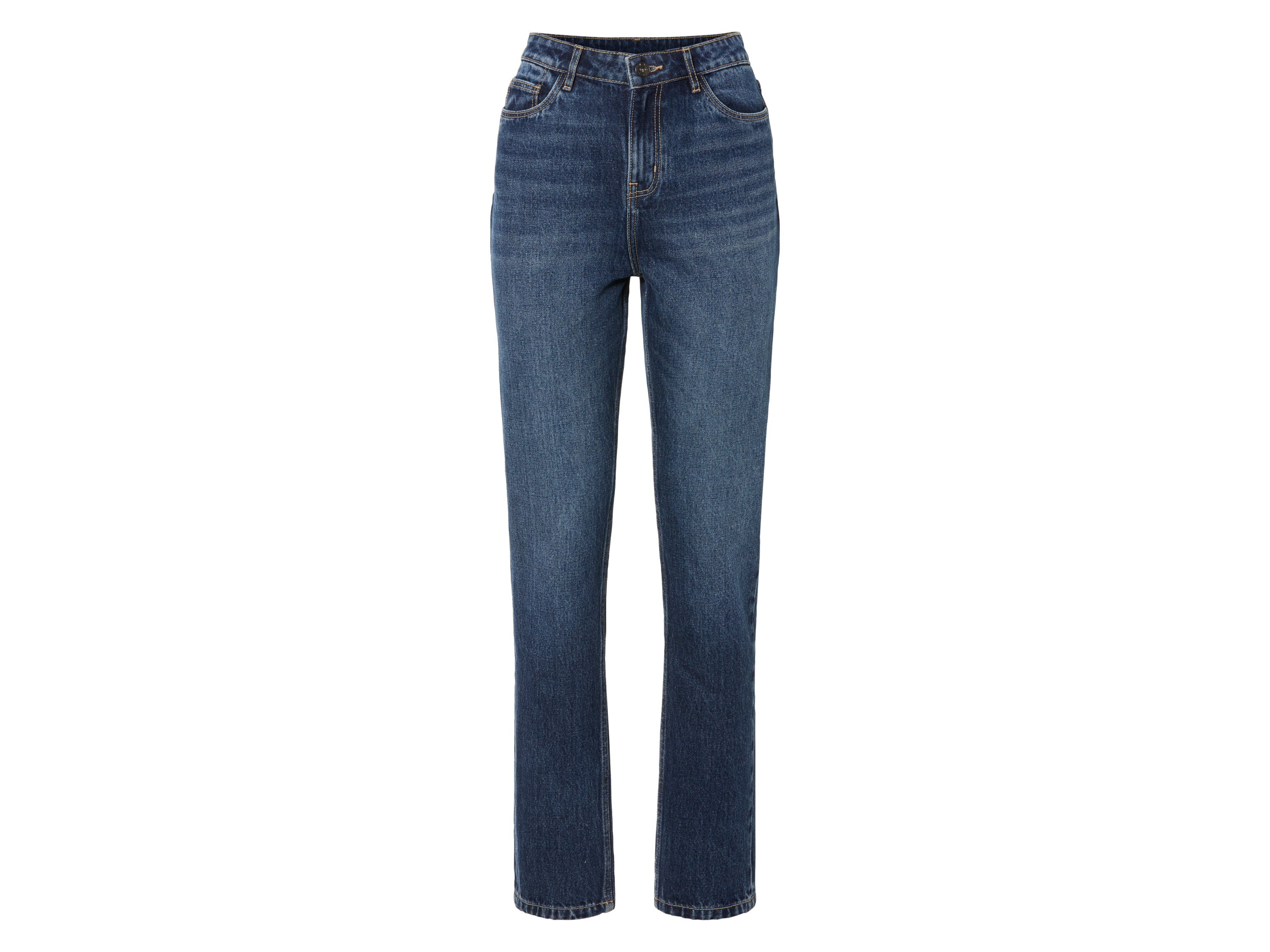 esmara® Jeansy damskie z bawełny, straight fit (40, Ciemnoniebieski)