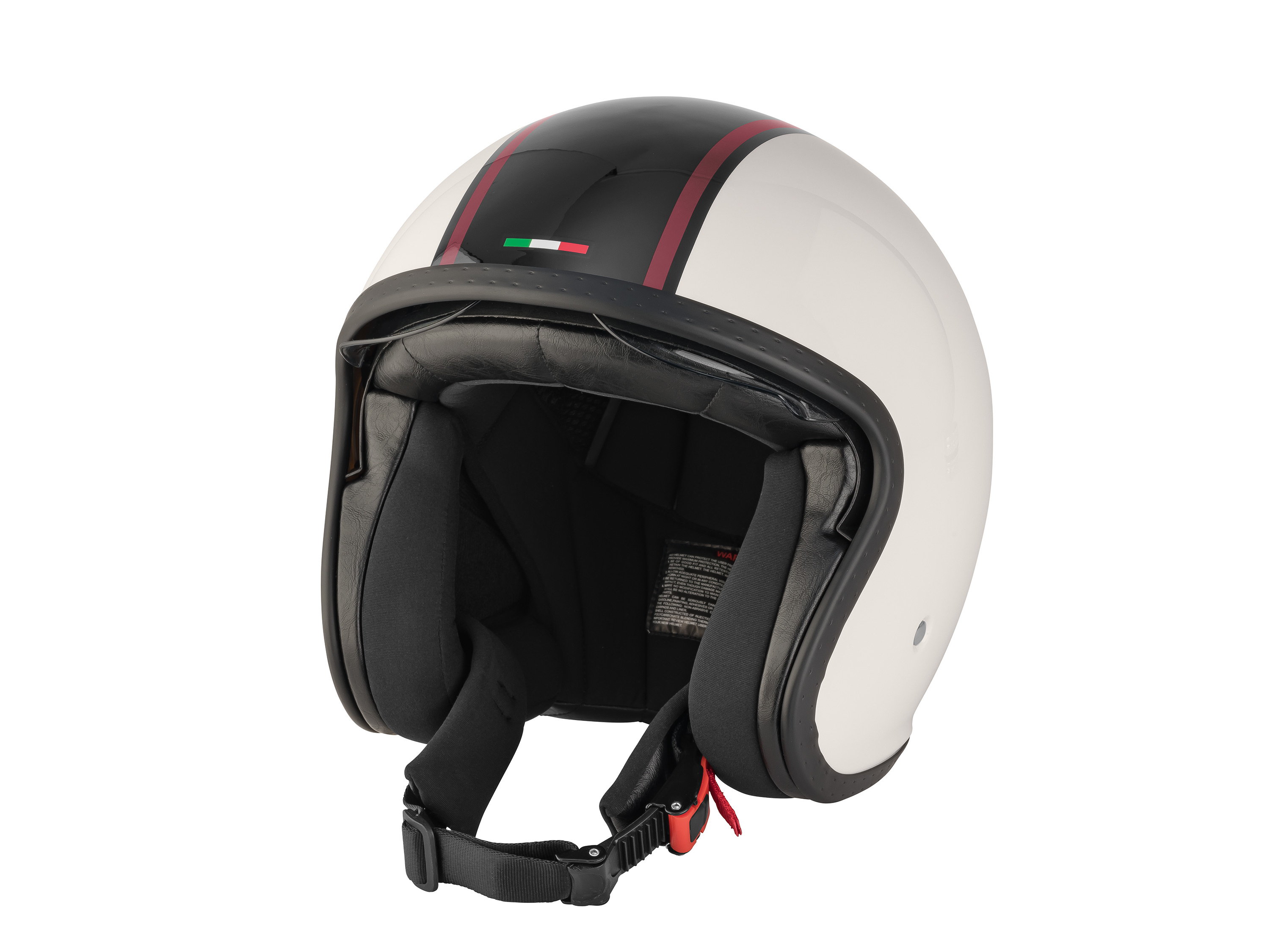 ULTIMATE SPEED® Kask Jet, z wizjerem, rozmiar M (Kremowy/ czarny/ bordowy)