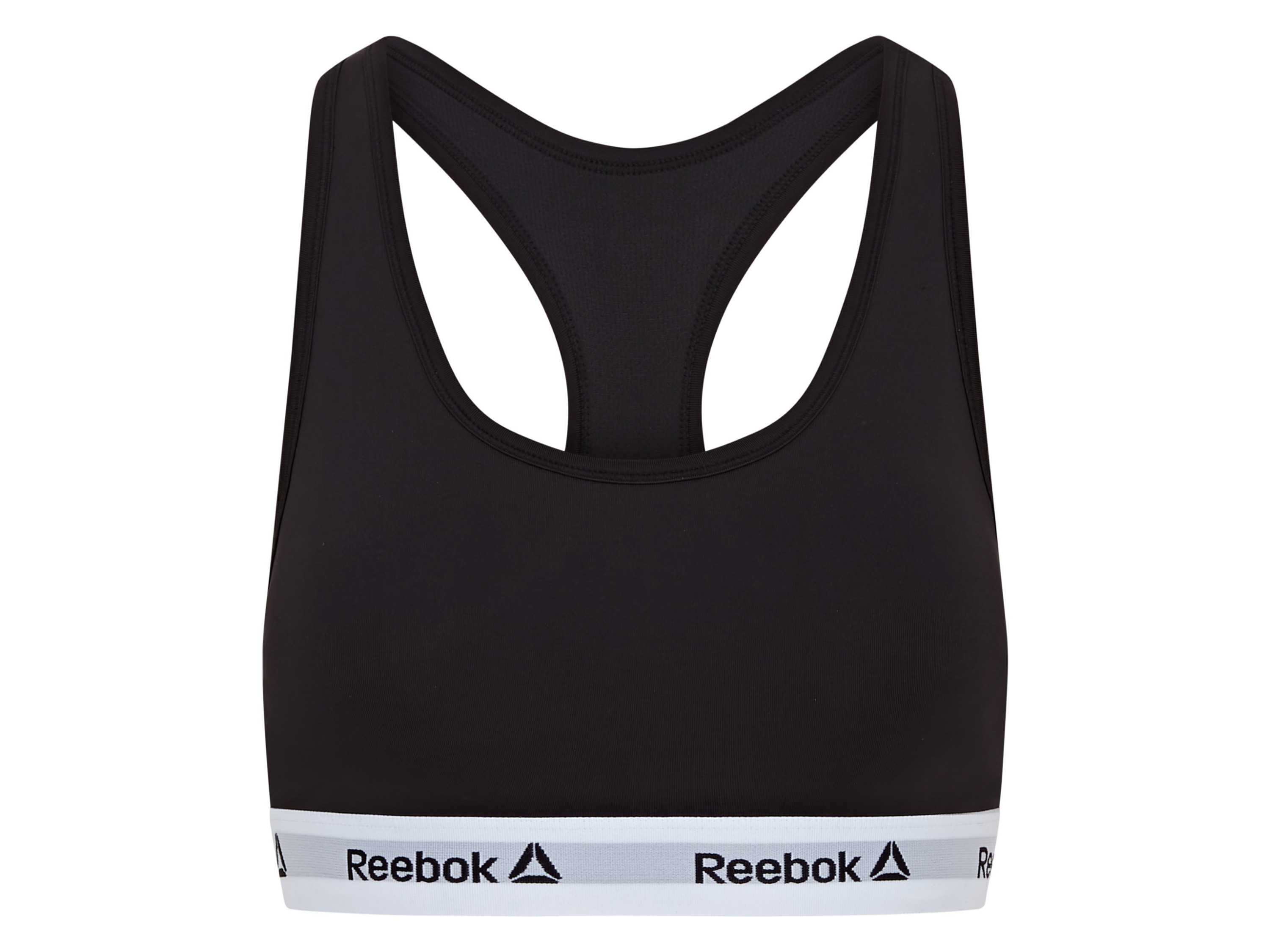 Reebok Biustonosz sportowy damski (L, Czarny/ biały)