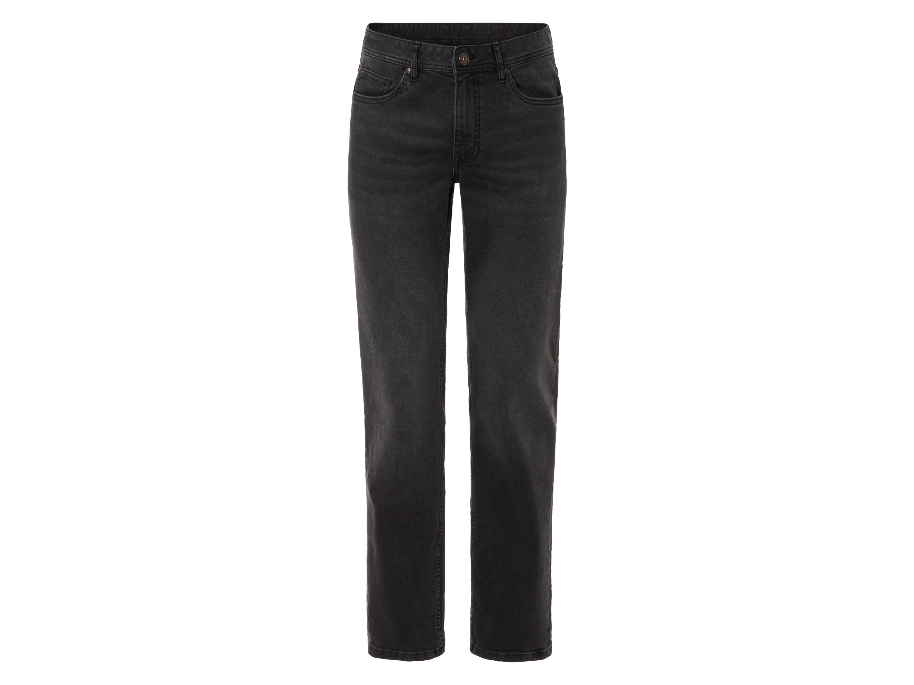 LIVERGY® Jeansy męskie z bawełną, straight fit (50 (34/32), Szary)