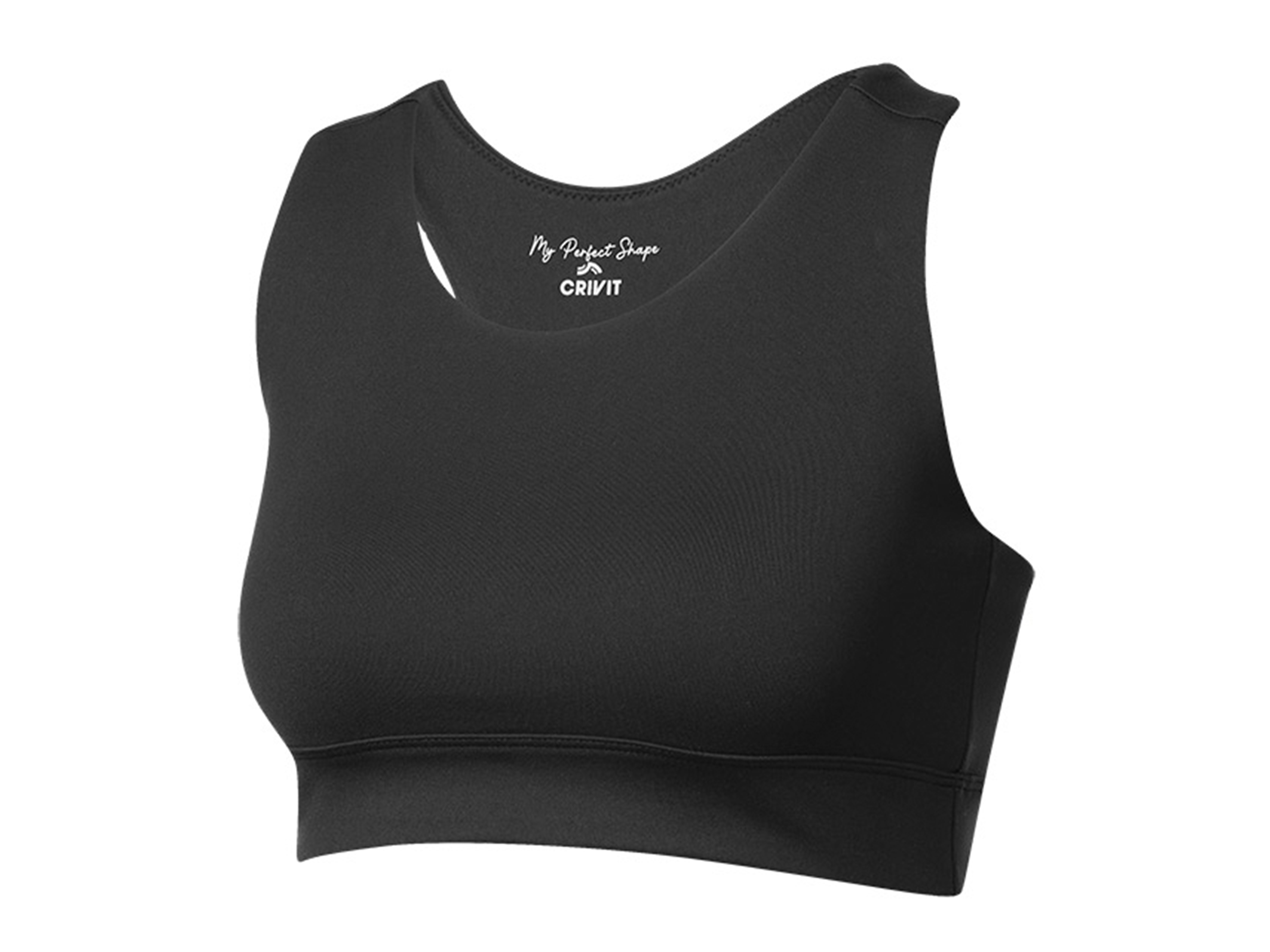 CRIVIT Biustonosz sportowy typu bustier, lekkie podtrzymanie (Czarny, S (36-38))