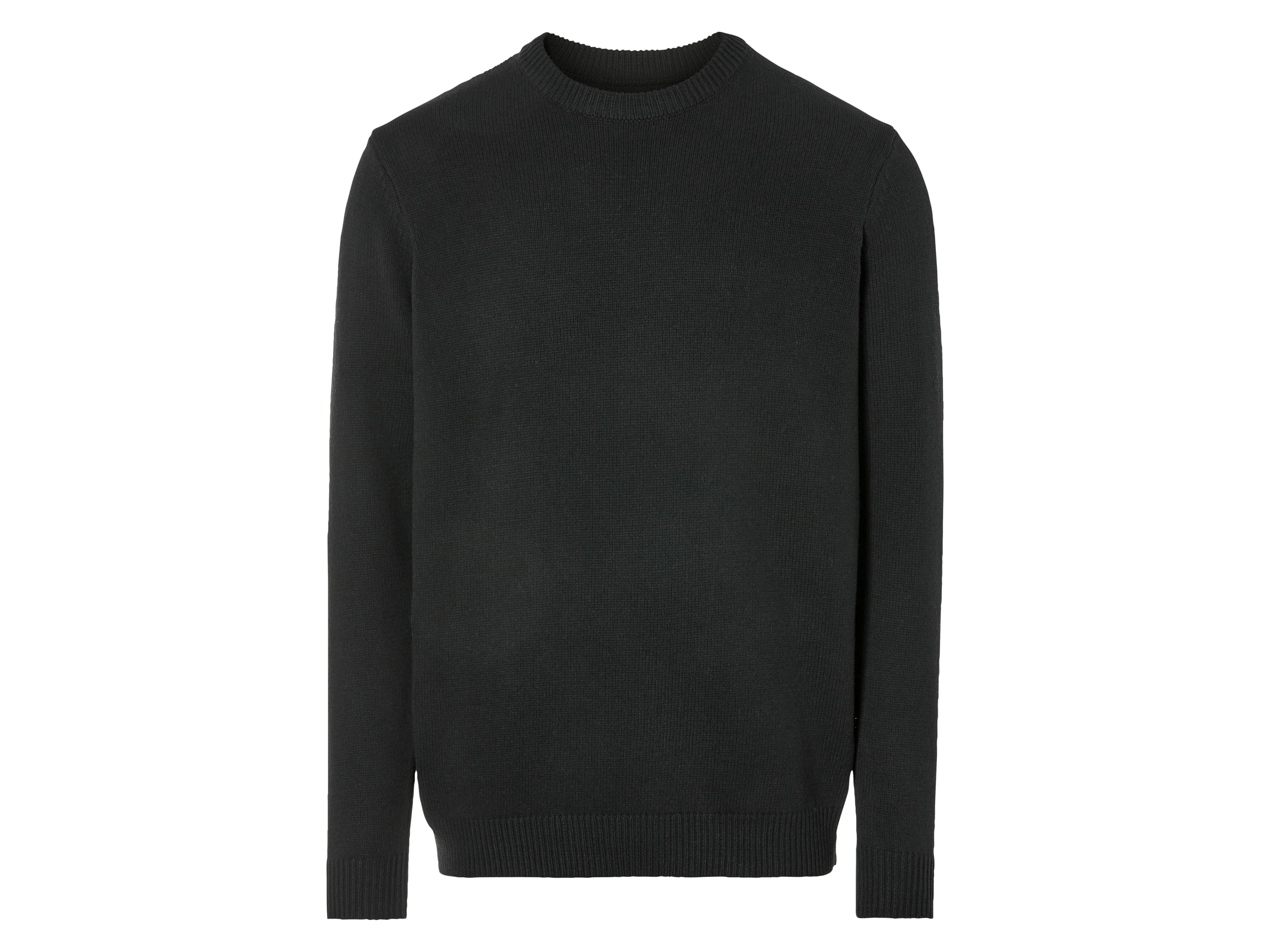 LIVERGY® Sweter męski z grubej dzianiny (M (48/50), Czarny)