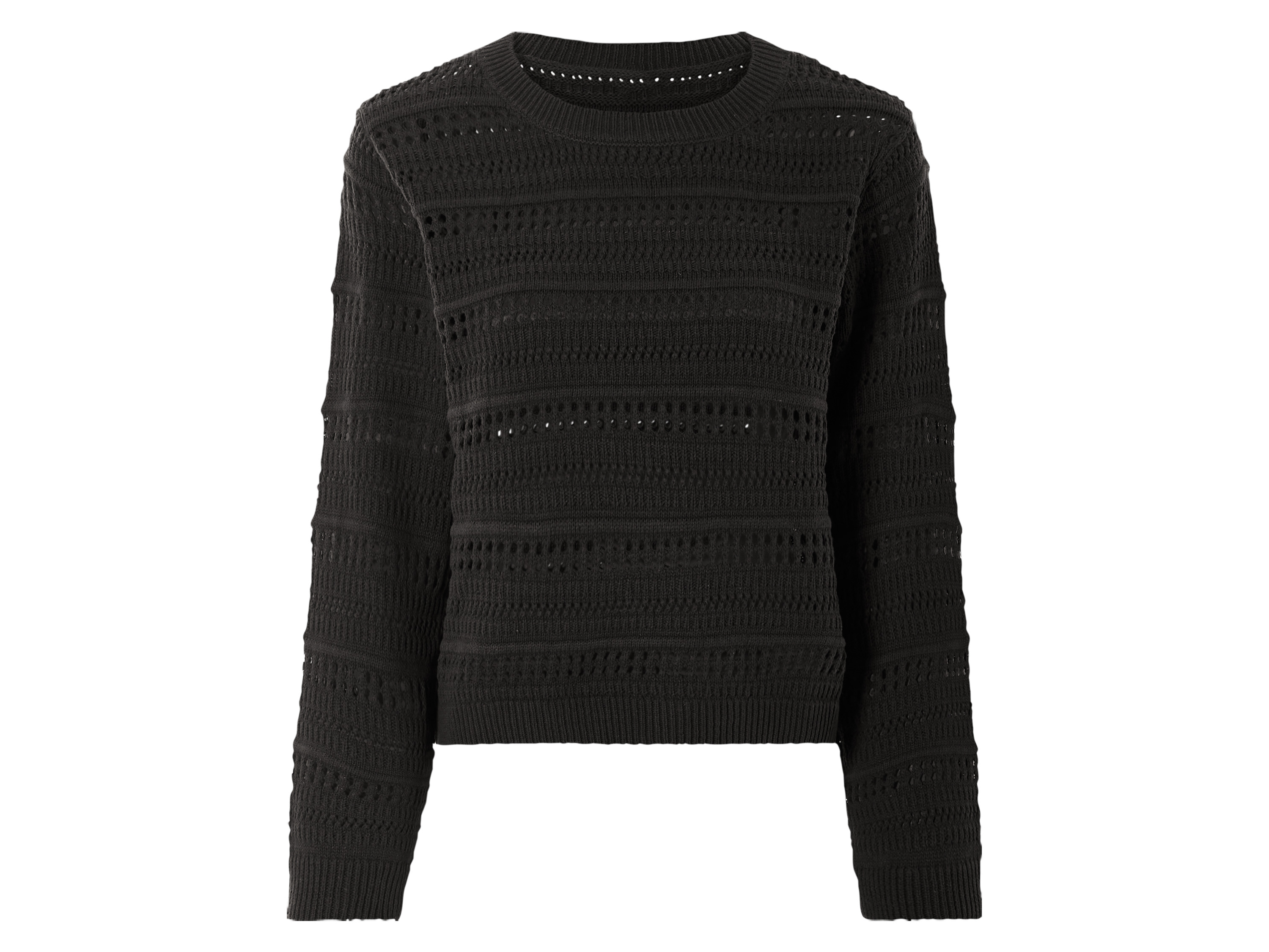 esmara® Sweter ażurowy damski (Czarny, S(36/38))