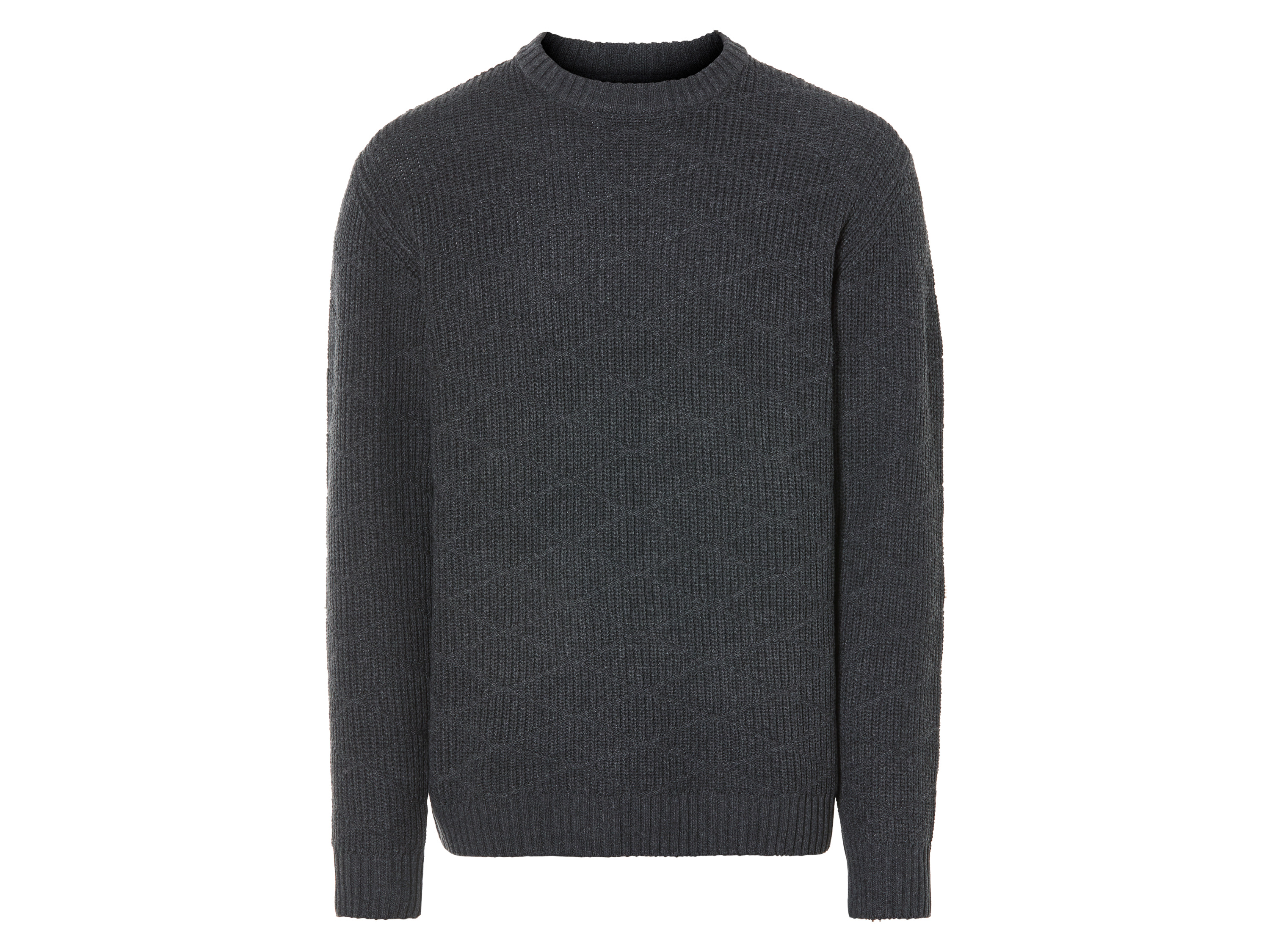 LIVERGY® Sweter męski z grubej dzianiny (S (44/46), Szary)