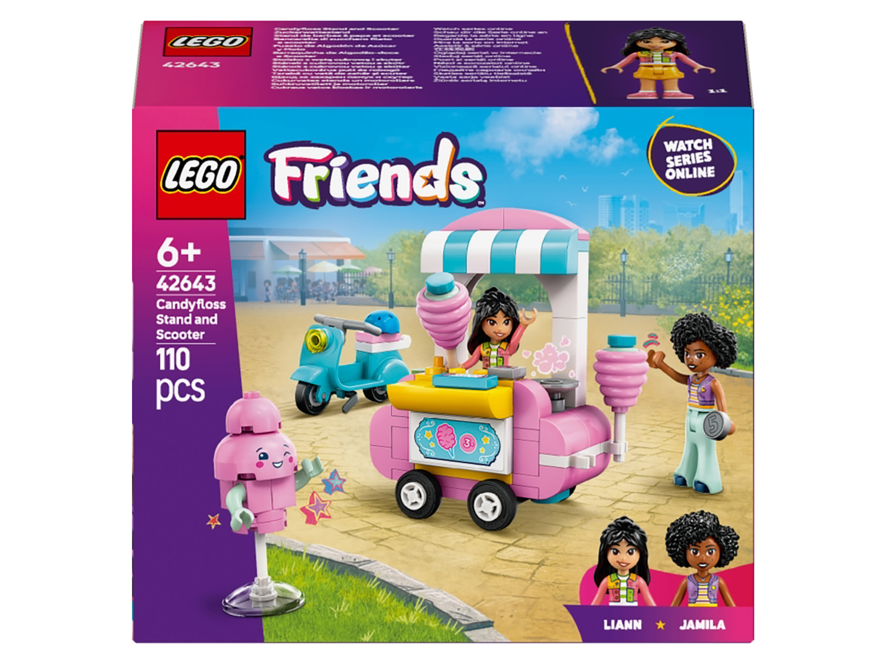 LEGO® Friends 42643 Stoisko z watą cukrową i skuter