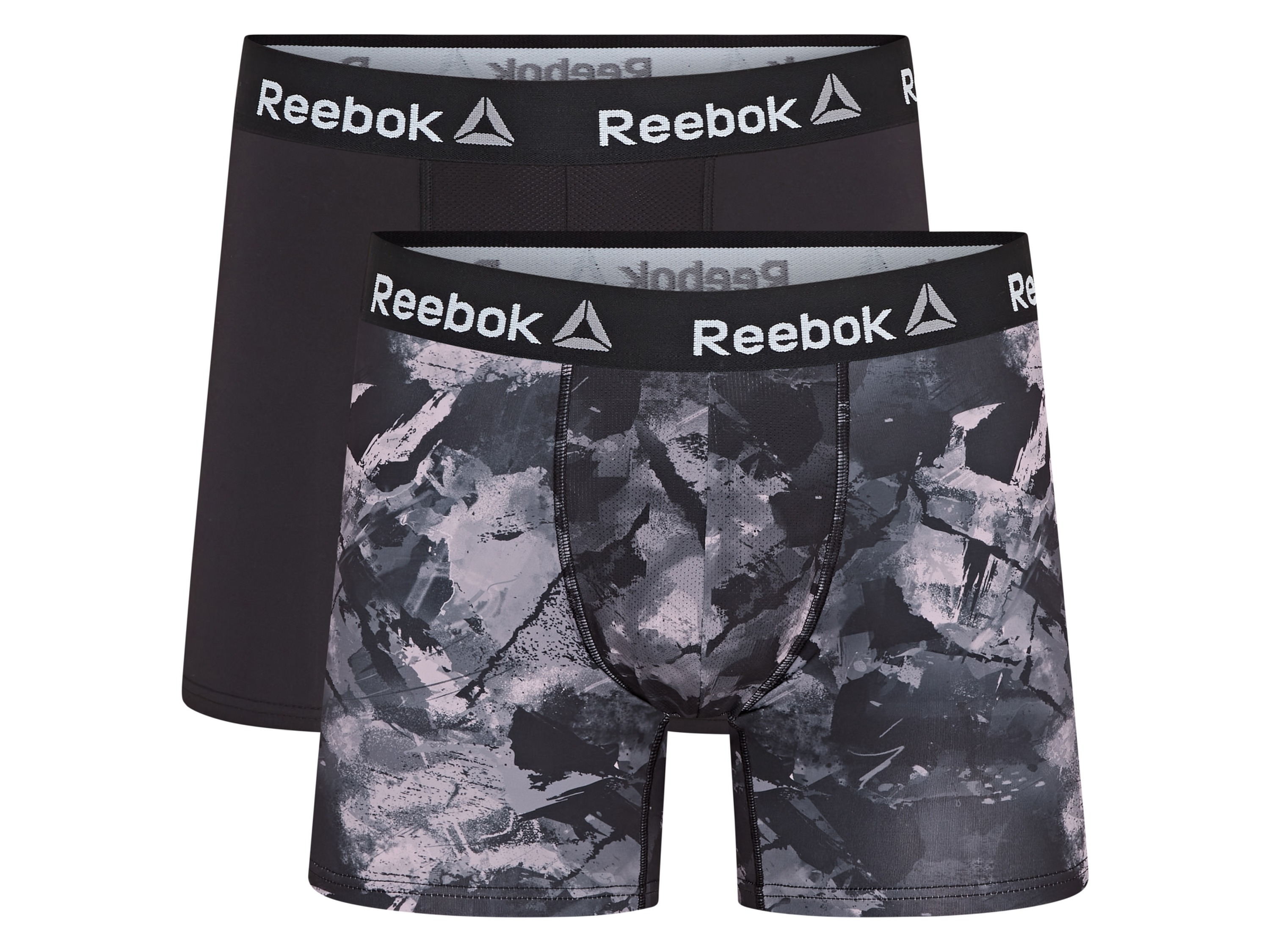 Reebok Bokserki męskie, 2 pary (M, Czarny/ biały)