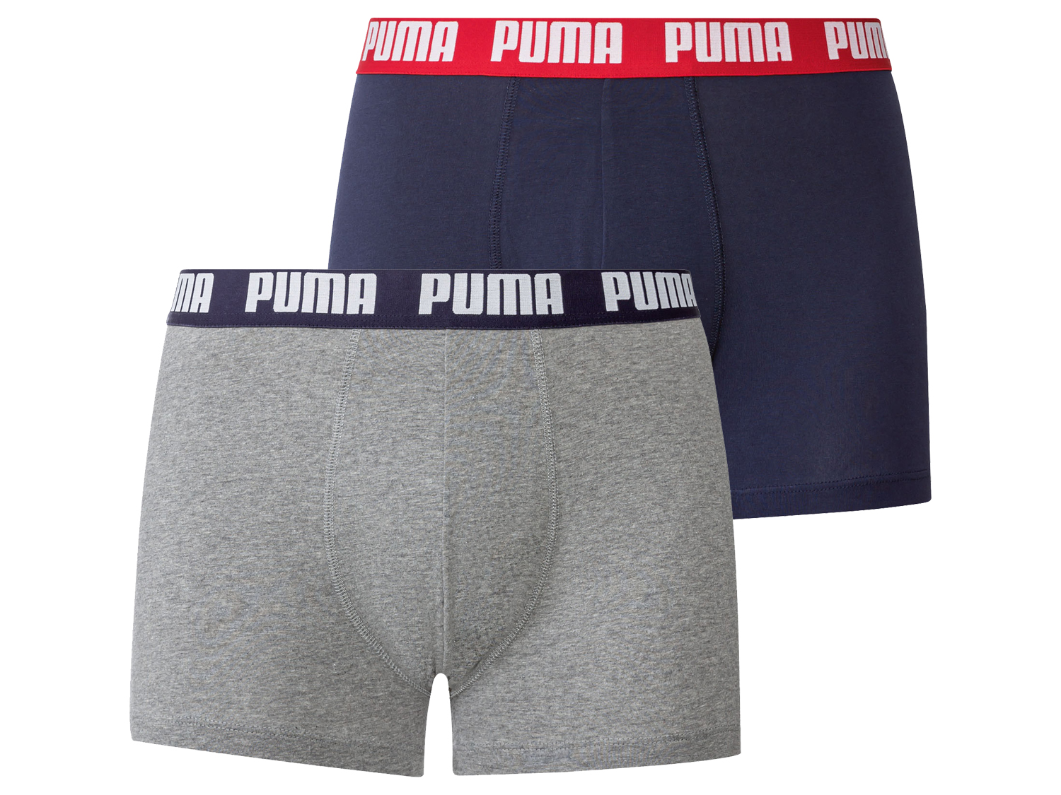 Puma Męskie bokserki z bawełną, 2 pary     (XL, Niebieski/szary)