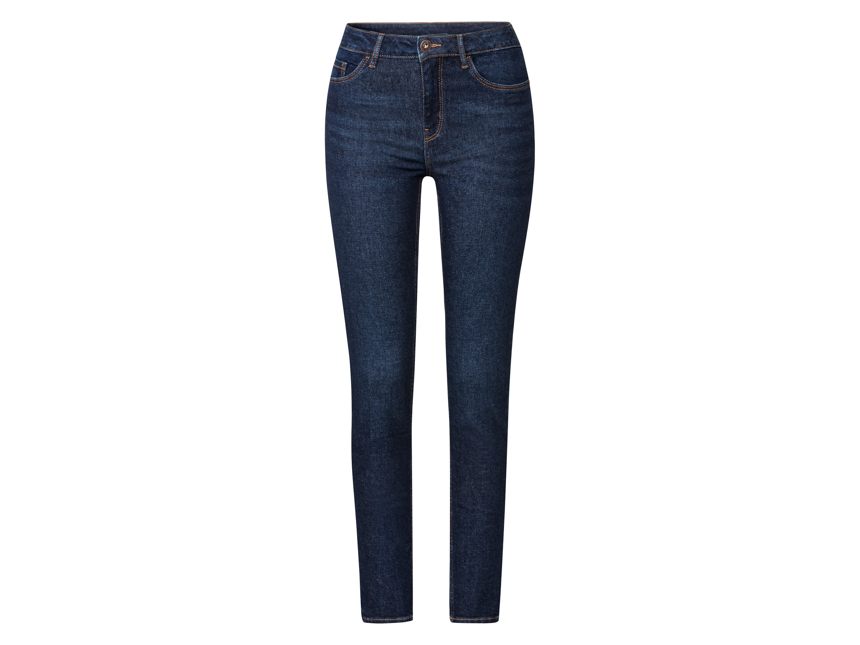 esmara® Jeansy damskie z bawełną, skinny fit (38, Ciemnoniebieski)