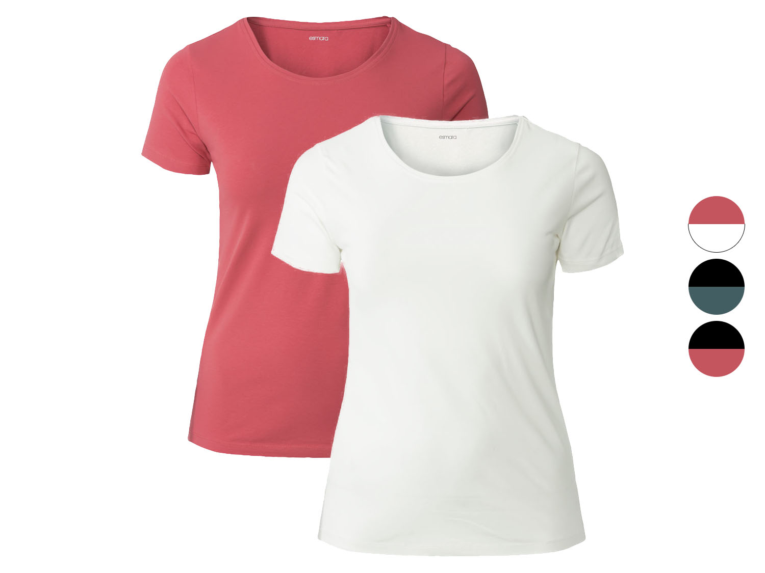 esmara® T-shirt damski XXL, 2 szt.