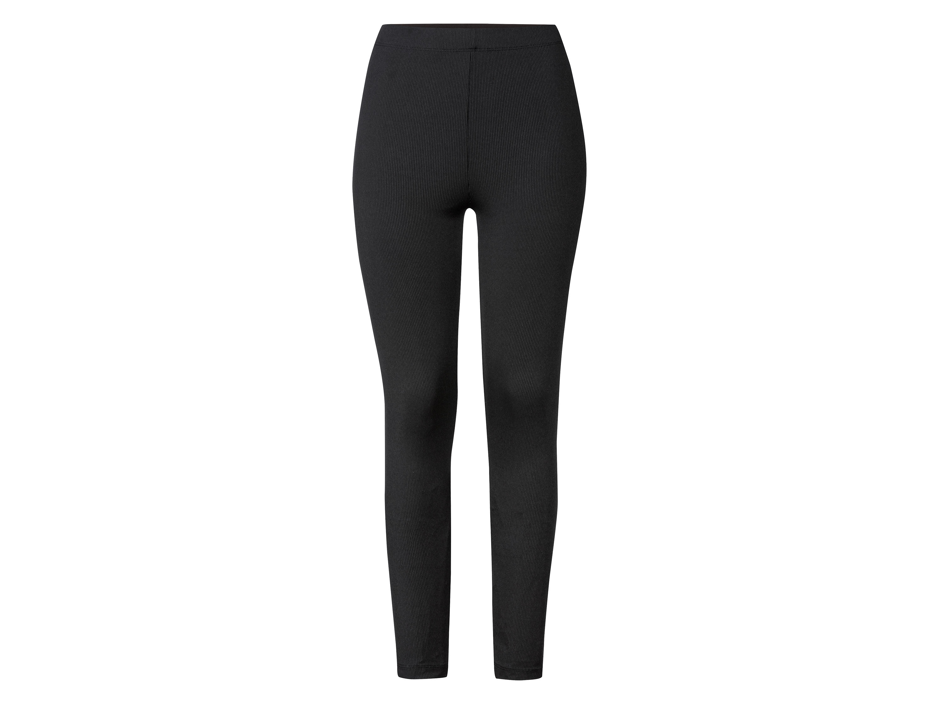 esmara® Legginsy damskie prążkowane, z wysokim stanem (XS (32/34), Czarny)