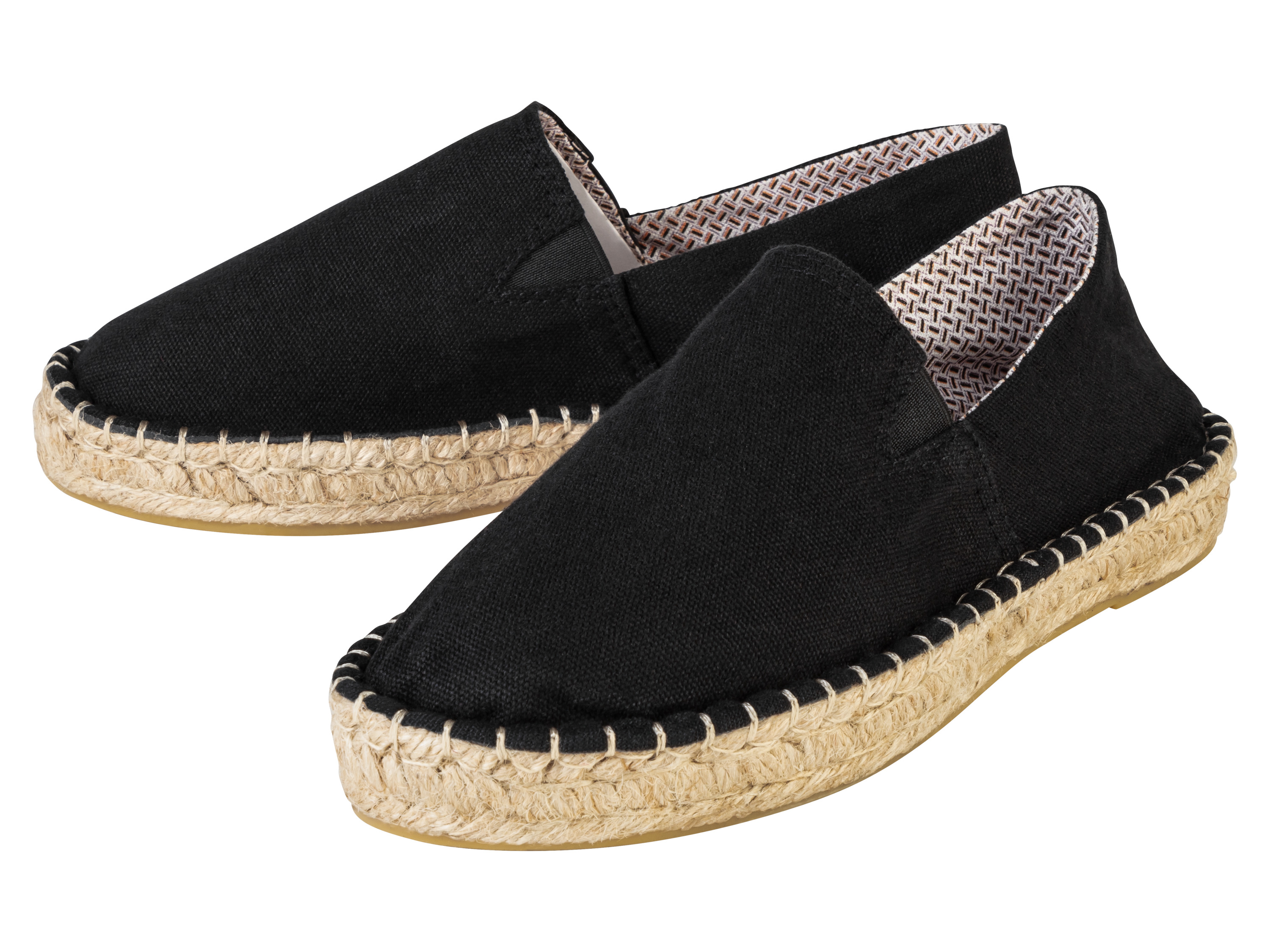 esmara® Espadryle damskie z bawełną (Czarny, 40)