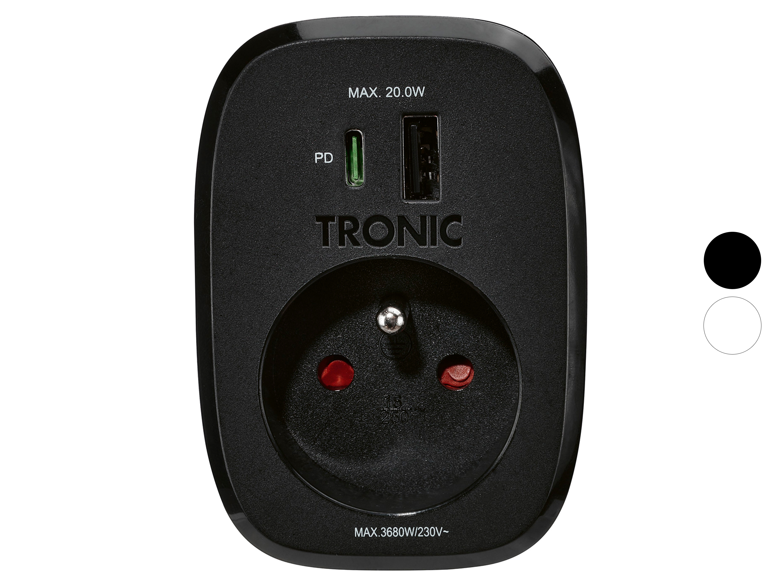 Фото - Зарядний пристрій TRONIC® Adapter do gniazdka z gniazdami USB-A + USB-C