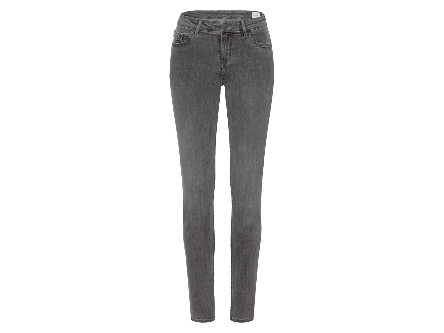 esmara® Jeansy damskie z bawełną, super skinny fit (34, regularna długość, Szary)