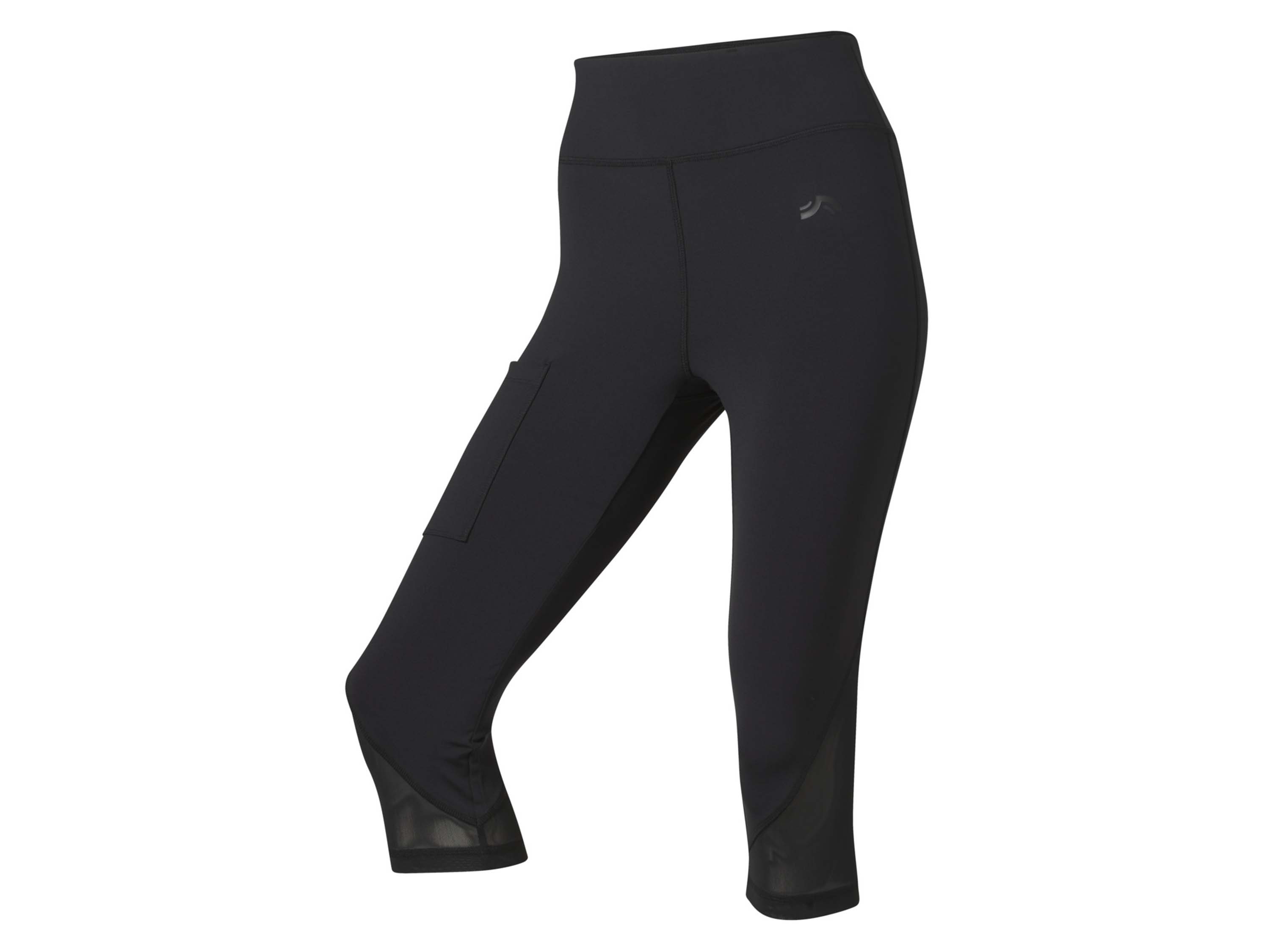 CRIVIT Legginsy sportowe damskie 3/4 (L (44/46), Czarny)