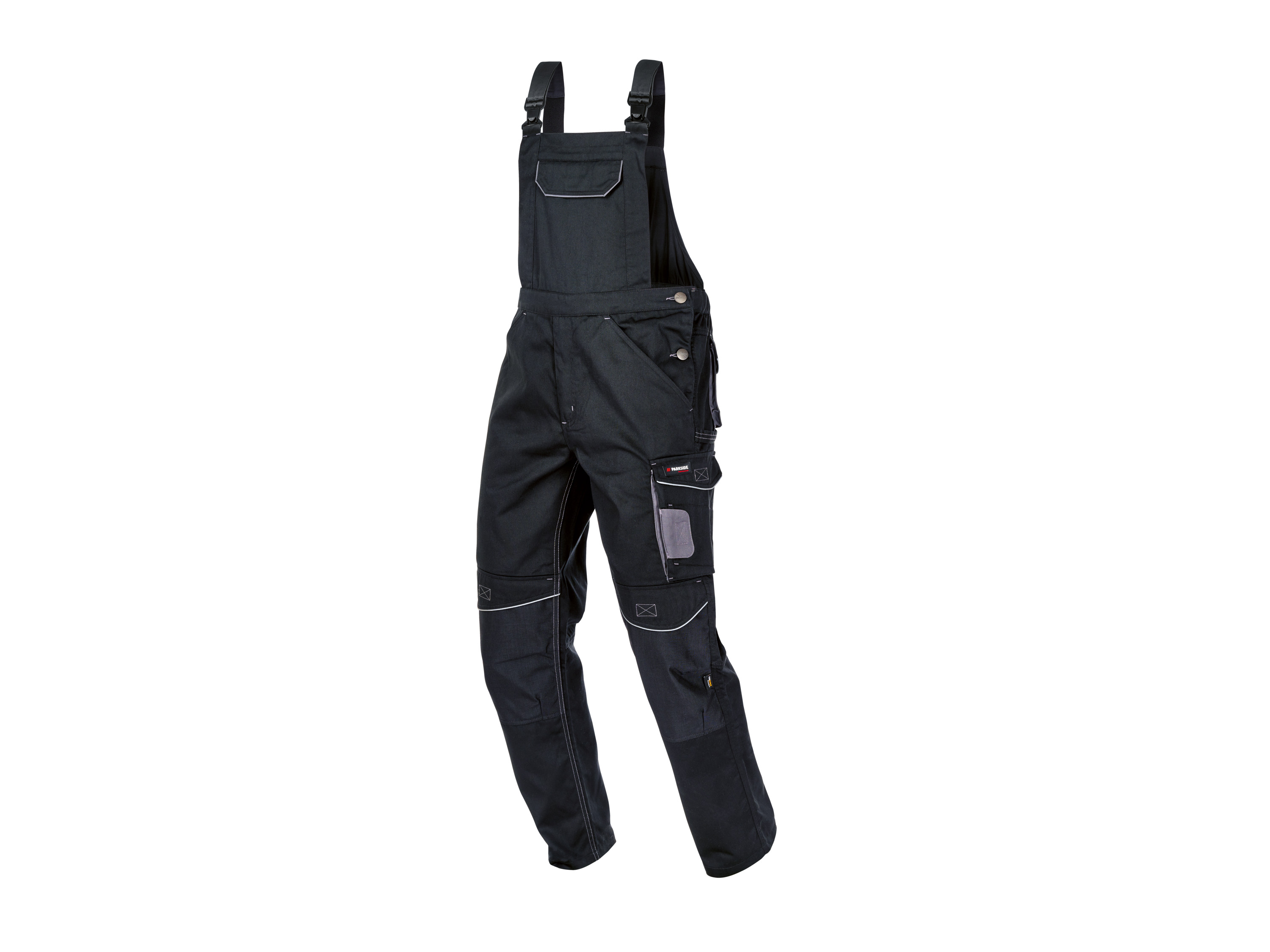 PARKSIDE PERFORMANCE® Spodnie robocze męskie z wzmocnieniem CORDURA® na kolanach (46, Czarny)