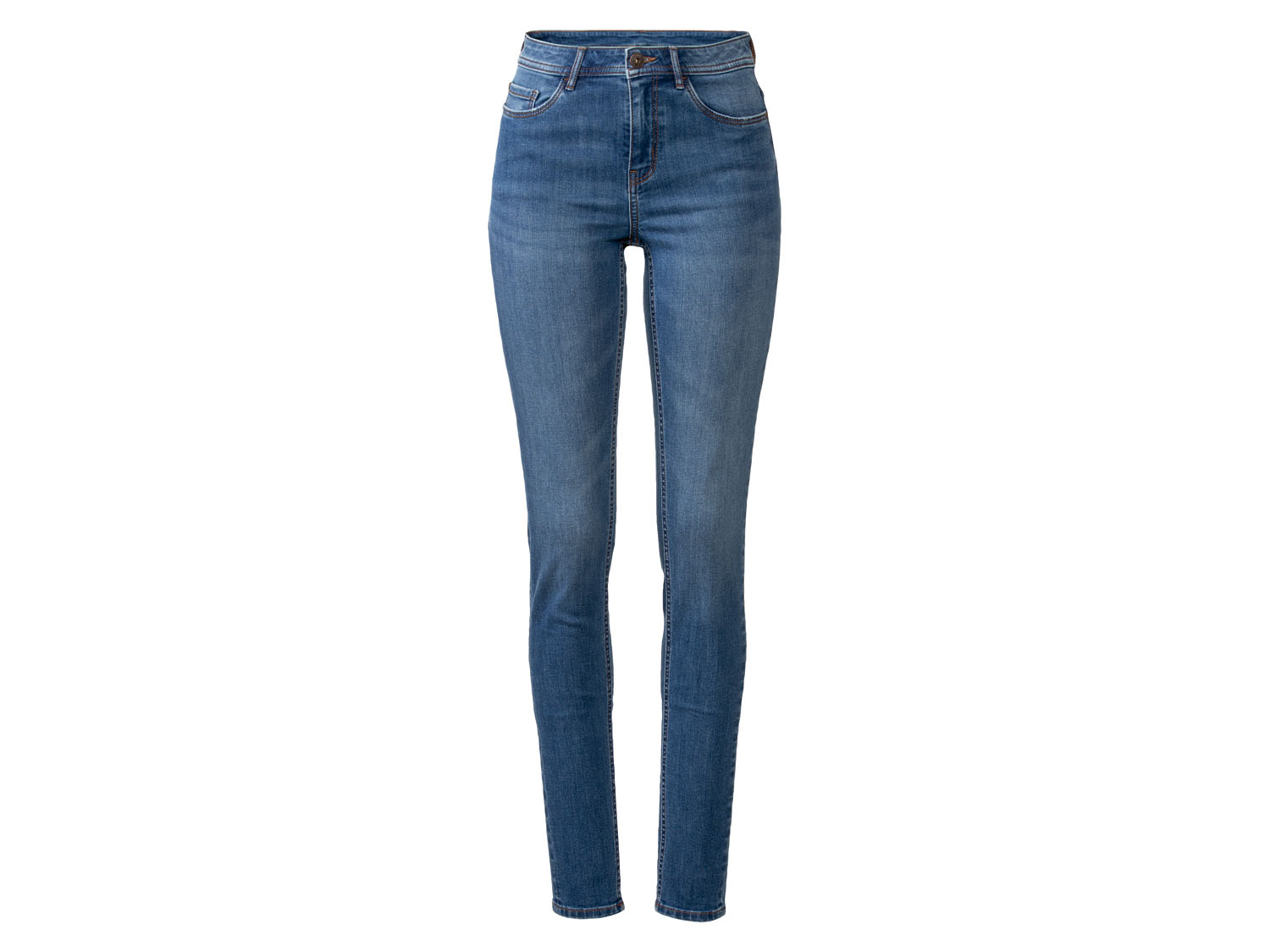 esmara® Jeansy damskie z bawełną, Super Skinny Fit (36, niska sylwetka, Niebieski)