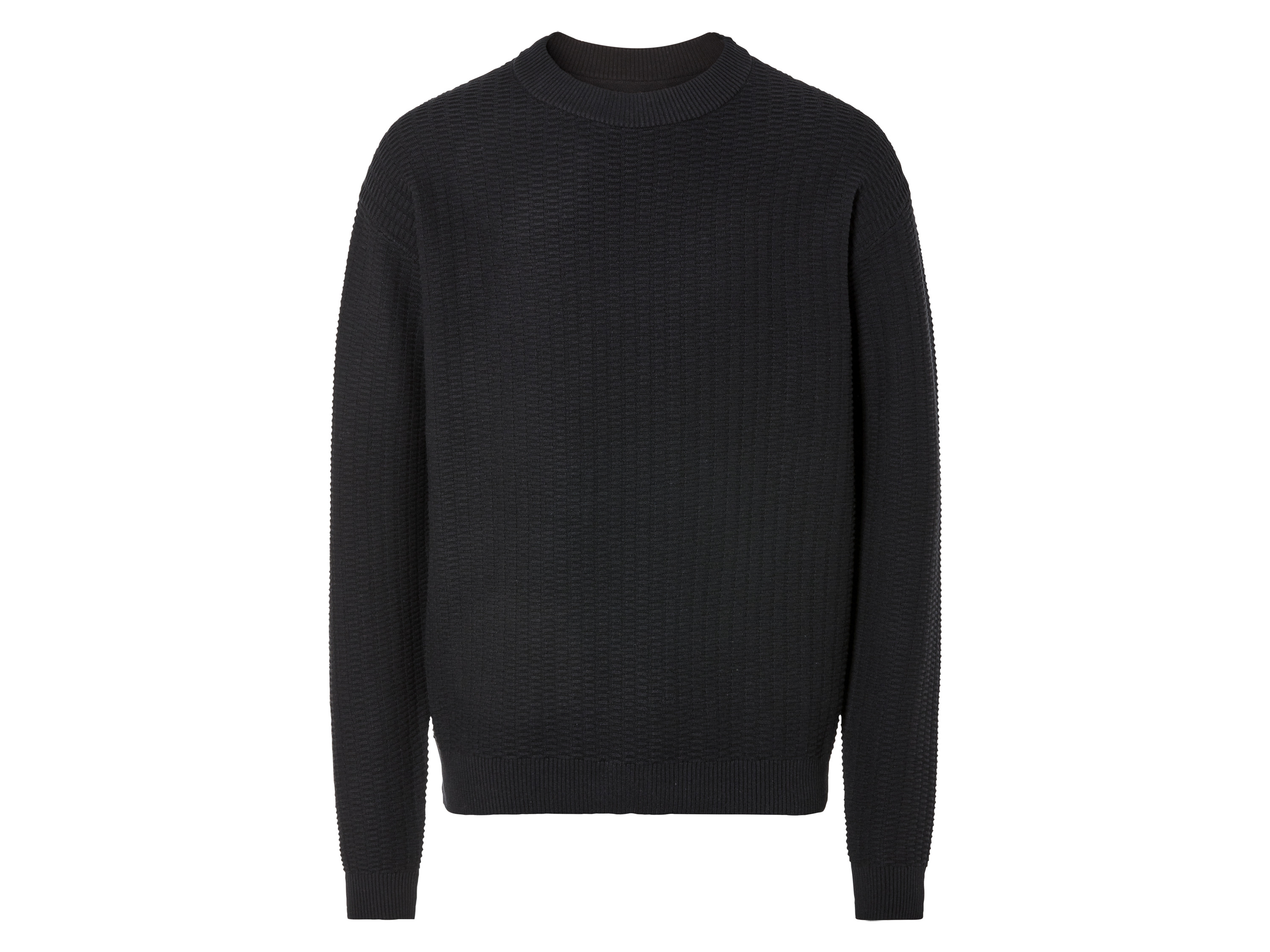 LIVERGY® Sweter dzianinowy męski z bawełny (L (52/54), Czarny)