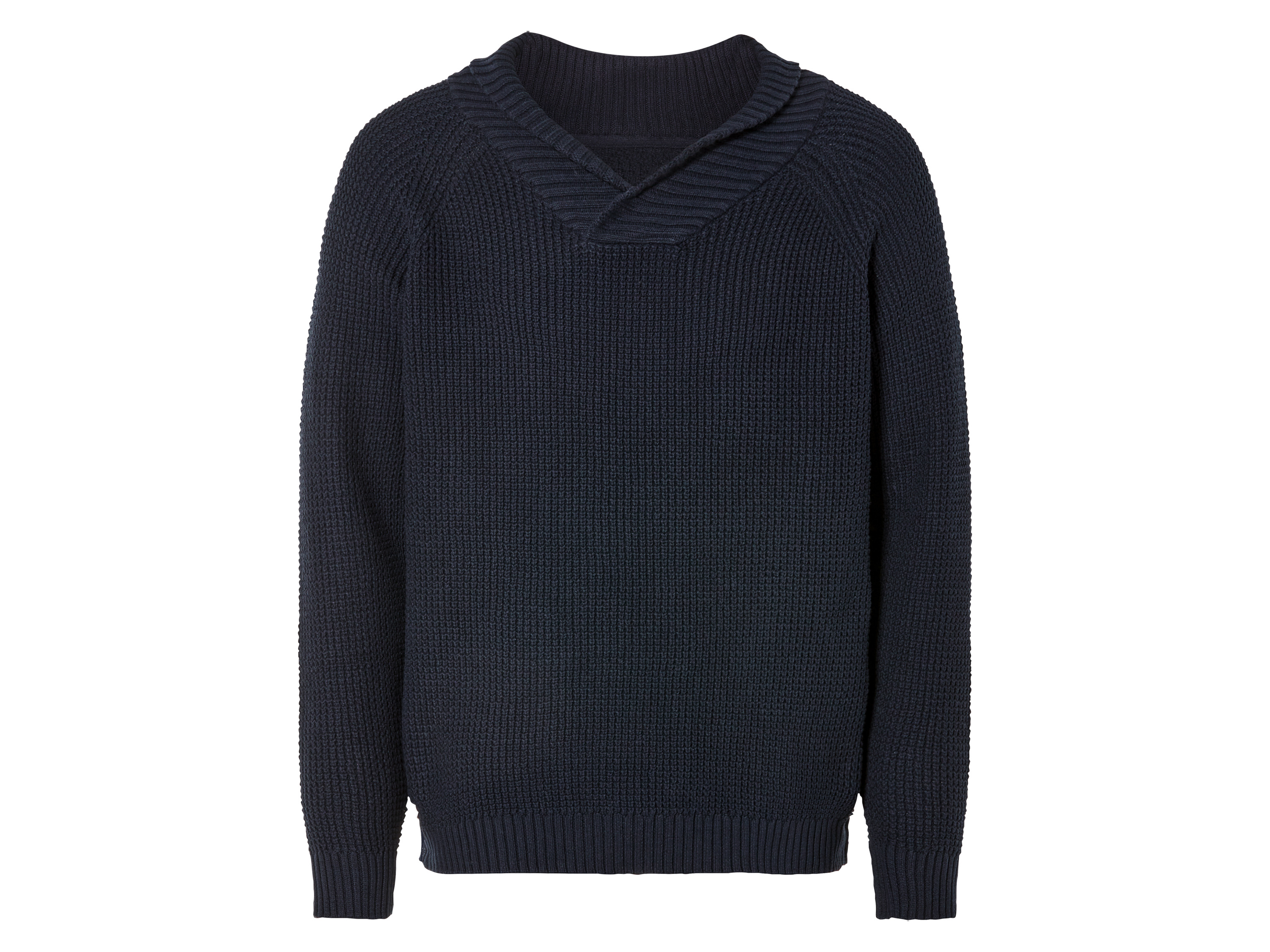 LIVERGY® Sweter dzianinowy męski z bawełny (M (48/50), Granatowy)