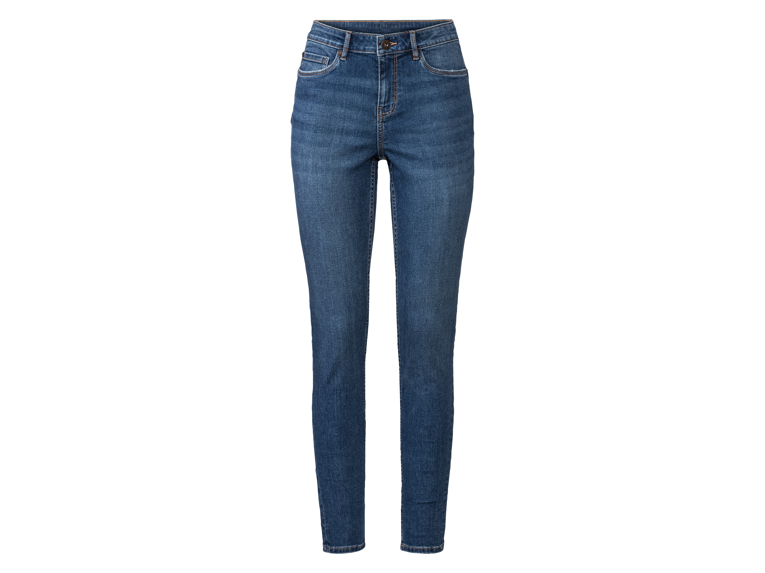 esmara® Jeansy damskie z bawełną, super skinny fit (36, Ciemnoniebieski)