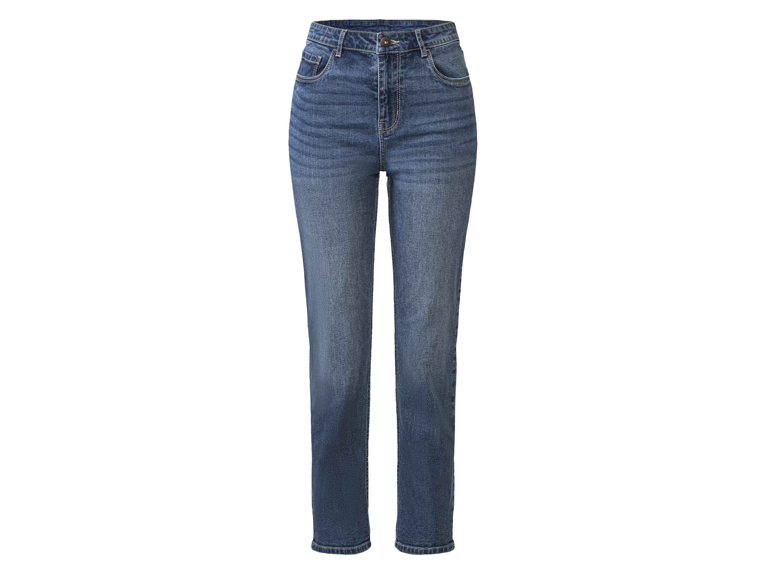 esmara® Jeansy damskie z bawełną straight fit (Niebieski, 36/32)