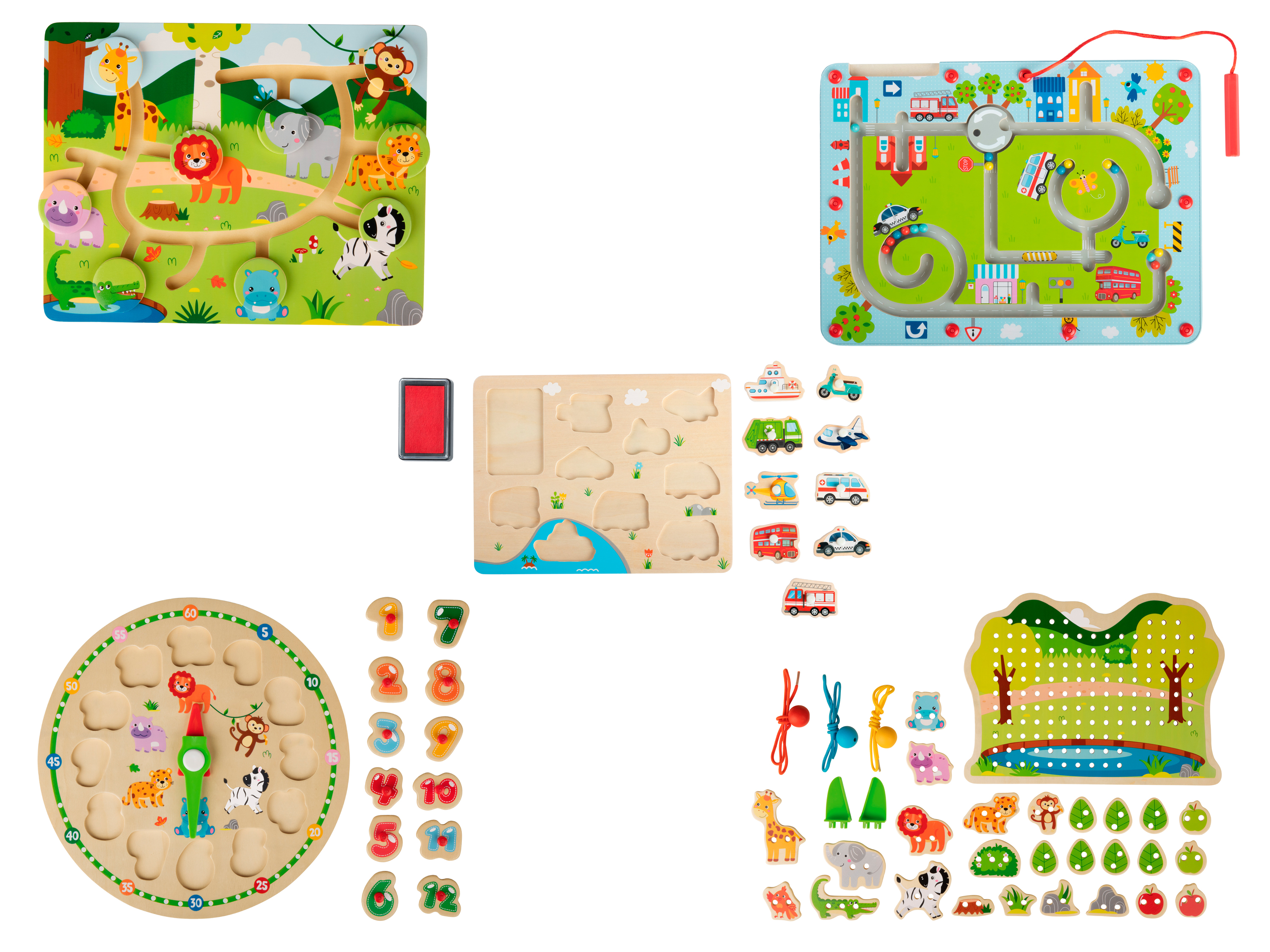 Zdjęcia - Pozostałe zabawki Playtive Układanka edukacyjna / Labirynt / Gra do nawlekania, z drewna