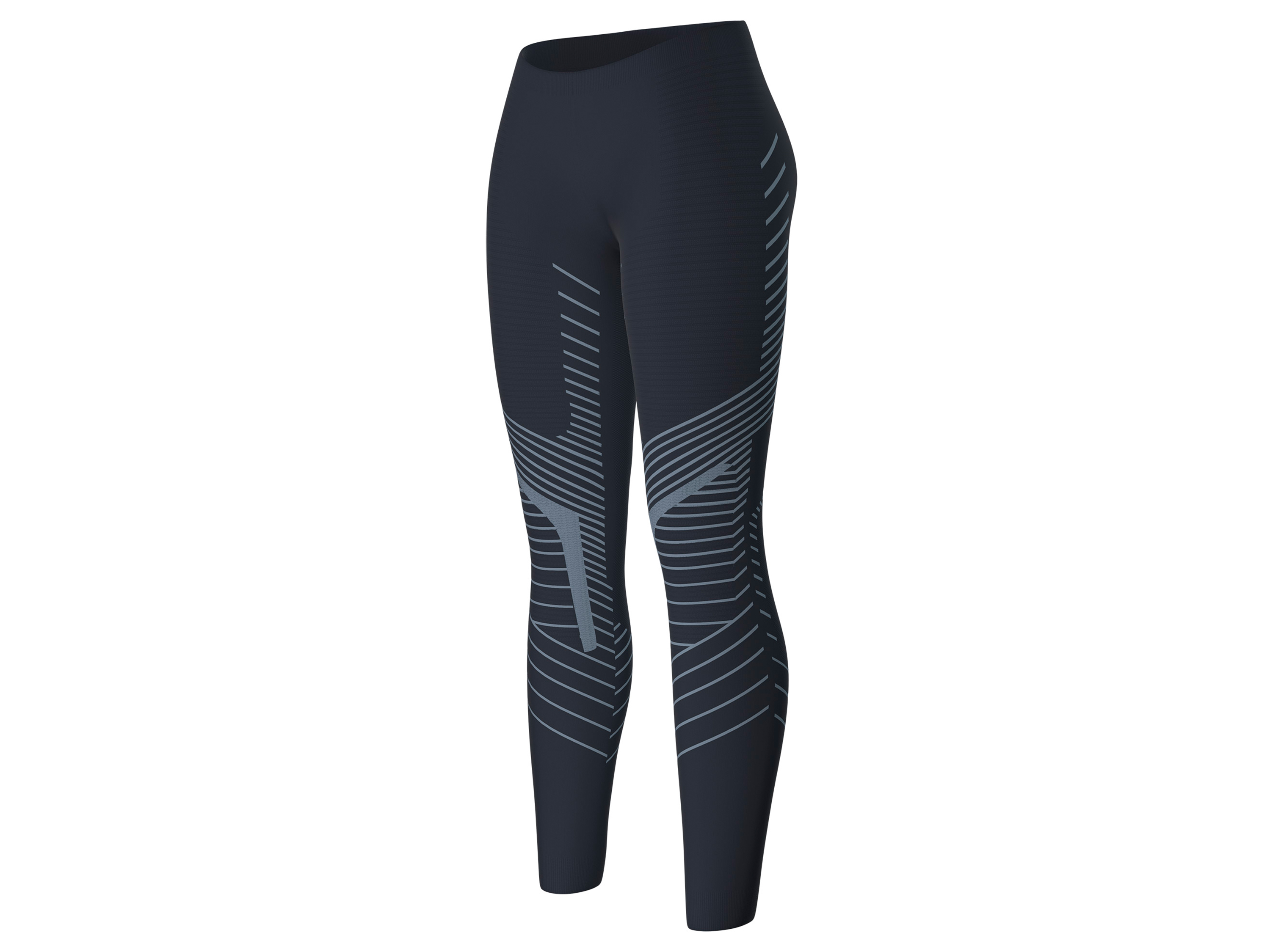 CRIVIT Legginsy funkcyjne damskie ze strefami Thermo-Knit (M (40/42), Granatowy)