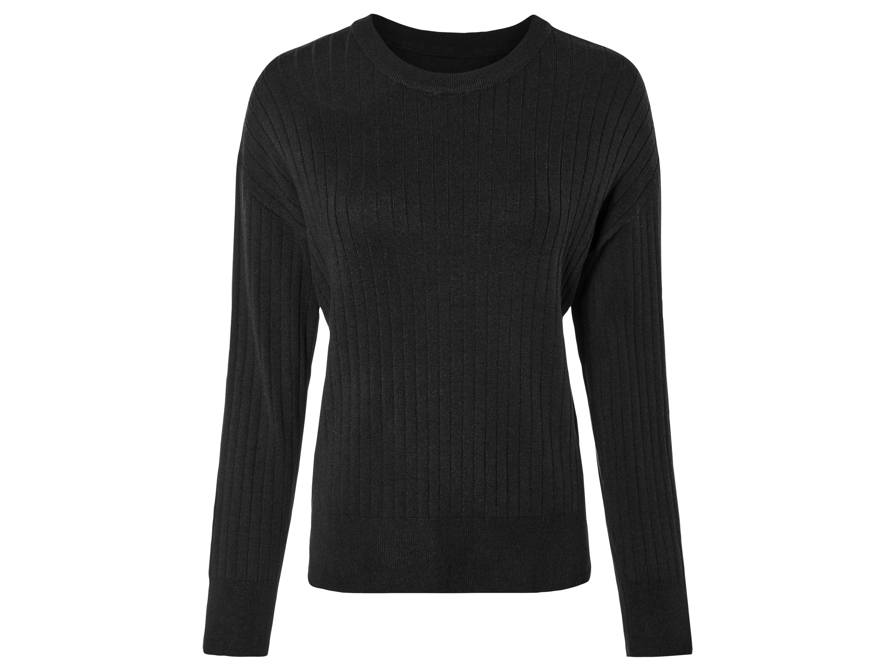 esmara® Sweter damski z delikatnej dzianiny (L (44-46), Czarny)