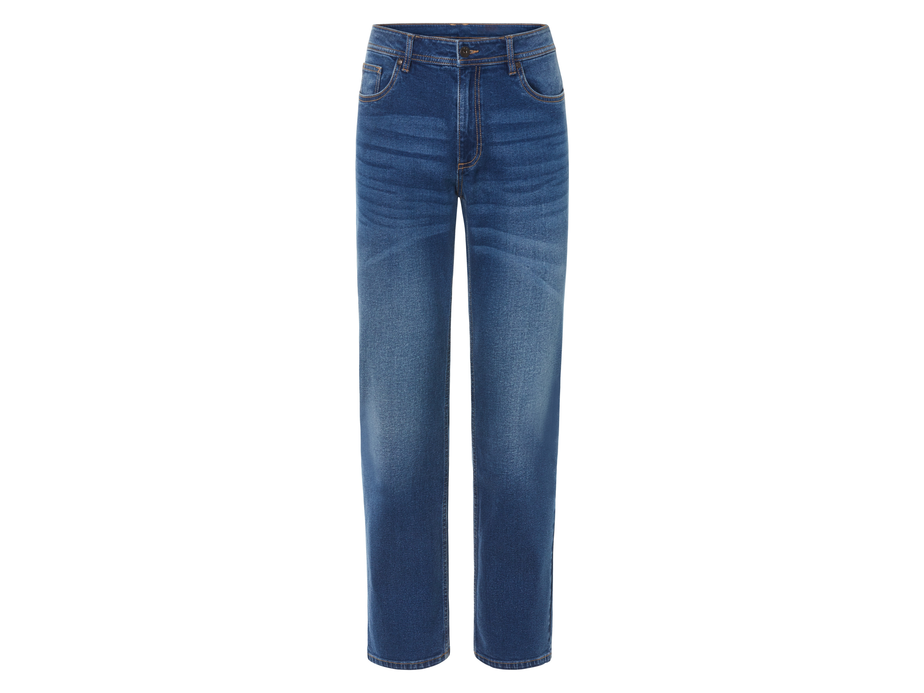 LIVERGY® Jeansy męskie z bawełną, Straight Fit (56 (40/32), Niebieski)