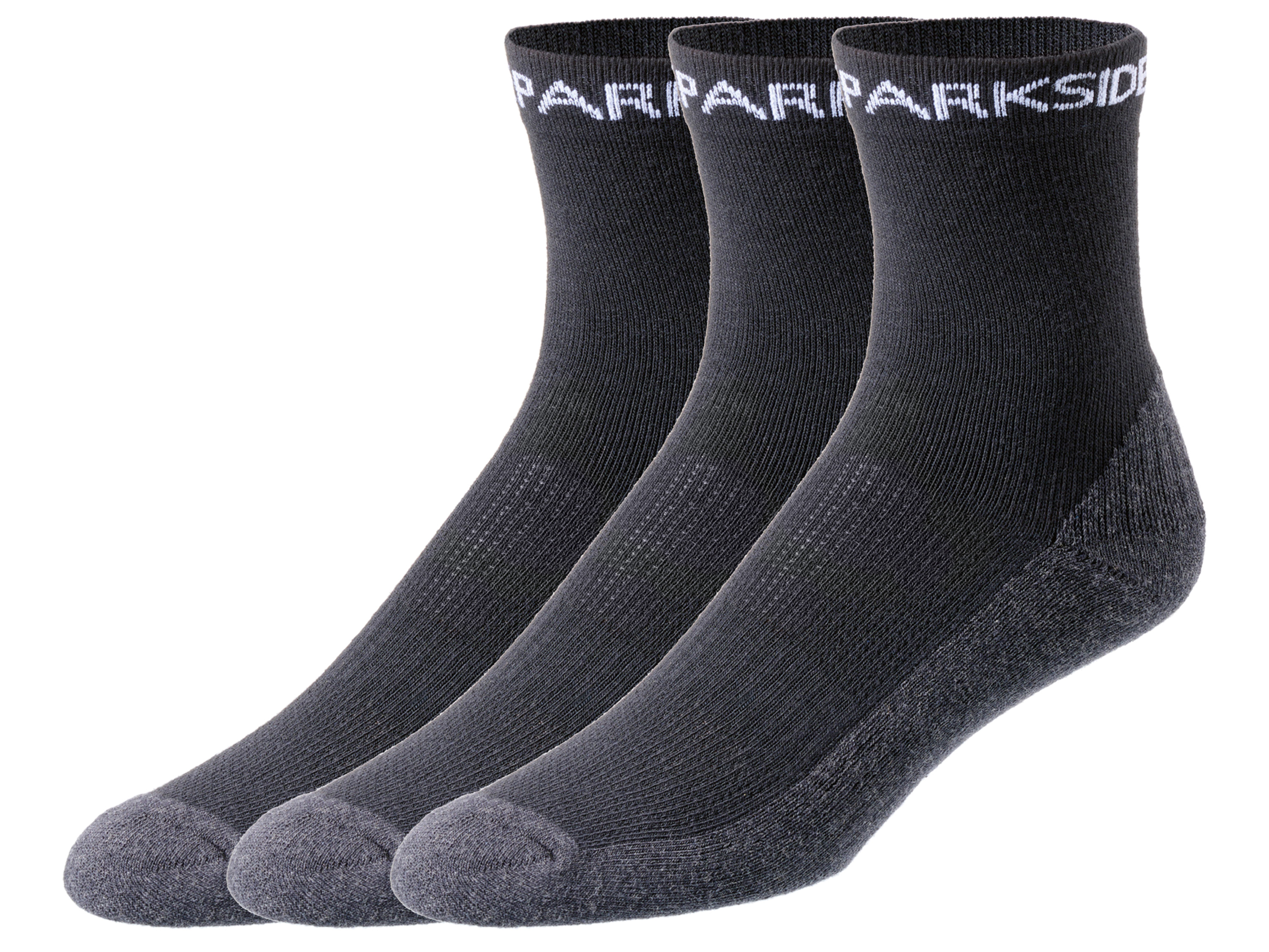 PARKSIDE® Skarpety robocze męskie, 3 pary (39-42, Czarny)