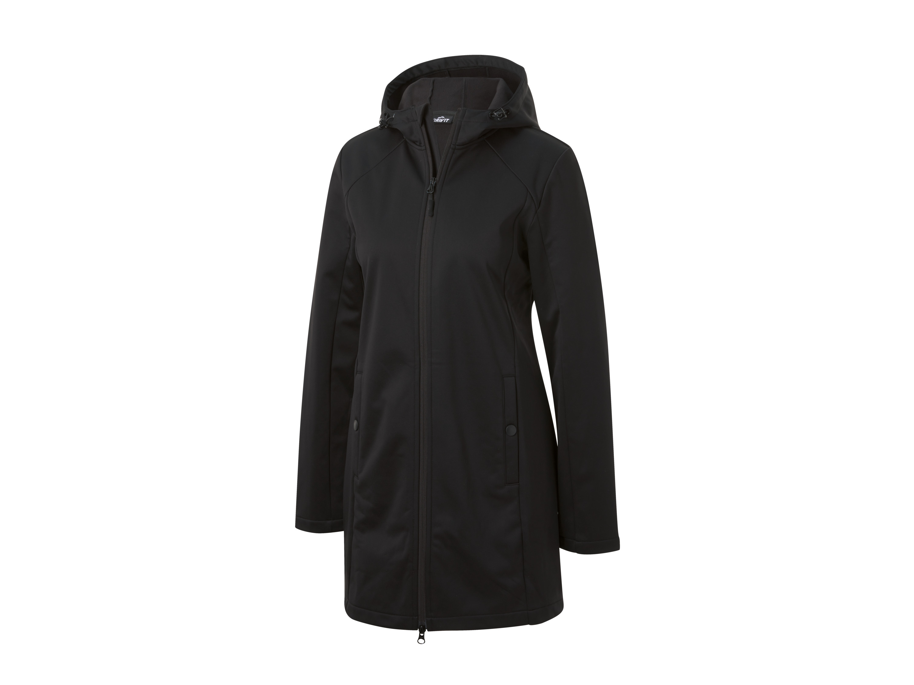 CRIVIT Płaszcz damski softshell, hydrofobowy (S (36-38), Czarny)