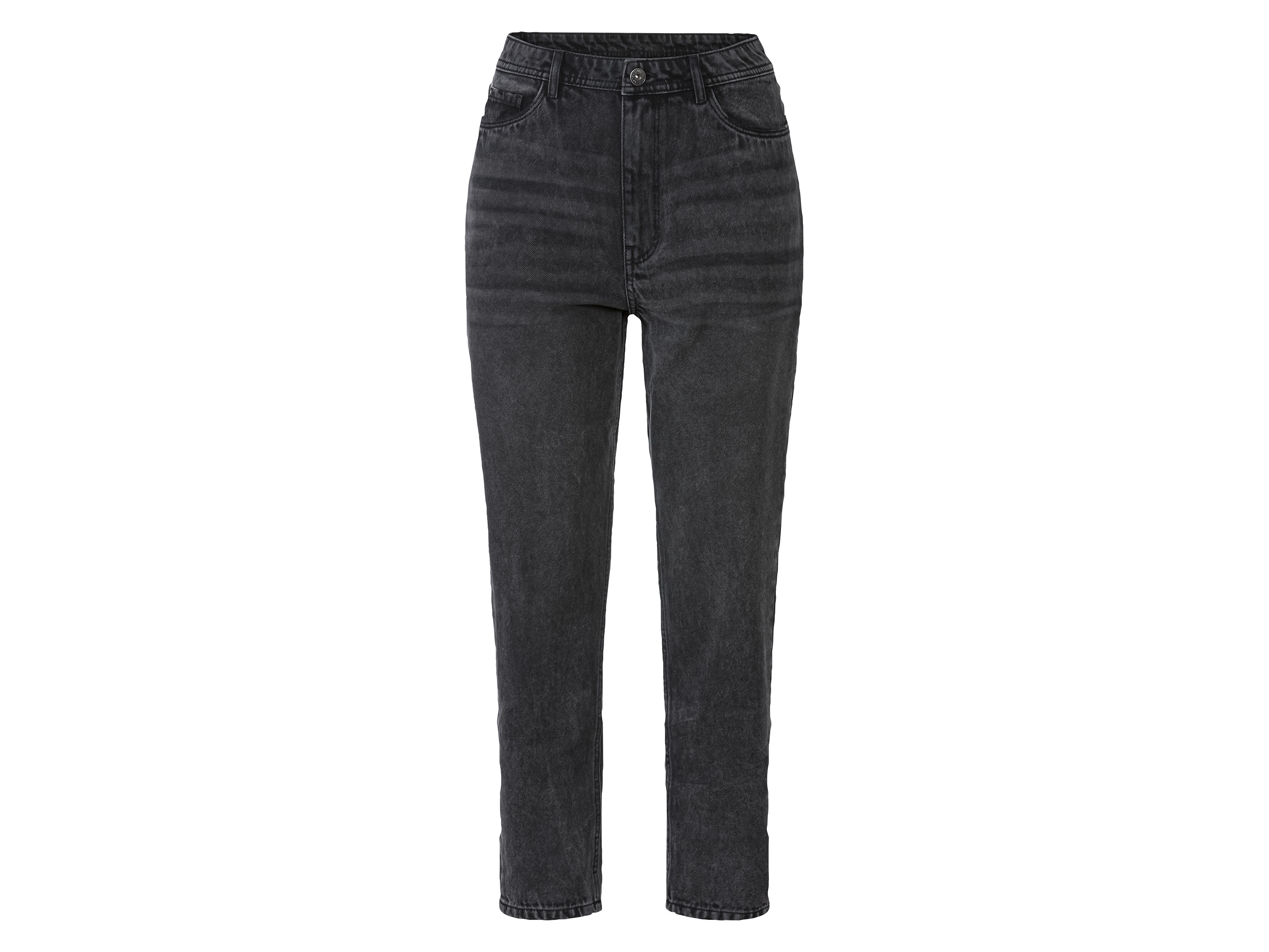 esmara® Jeansy damskie, mom fit, z wysokim stanem (42, Czarny)