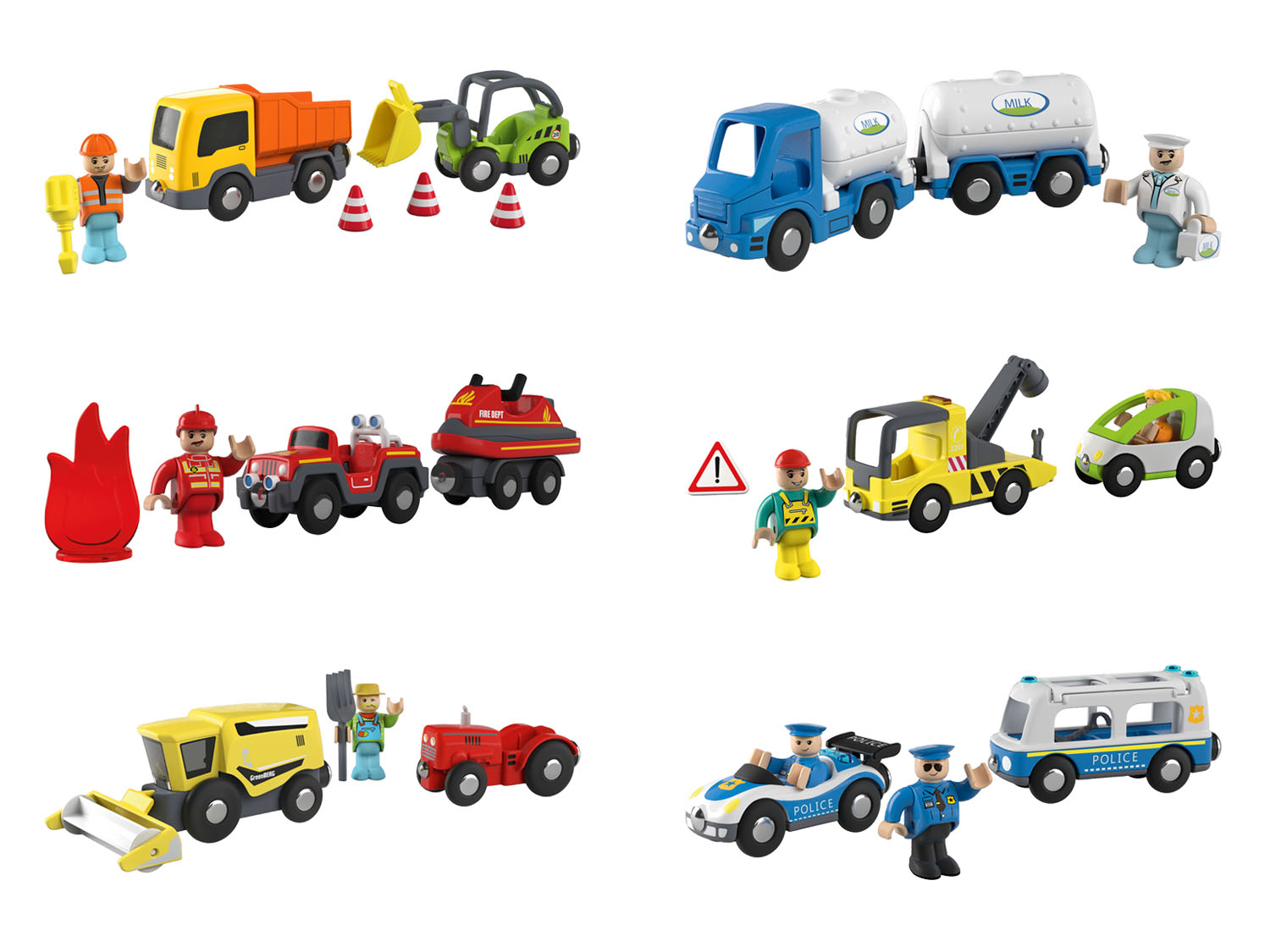 Фото - Інші іграшки Playtive Zestaw pojazdów ze złączem magnetycznym, z figurką, 1 zestaw