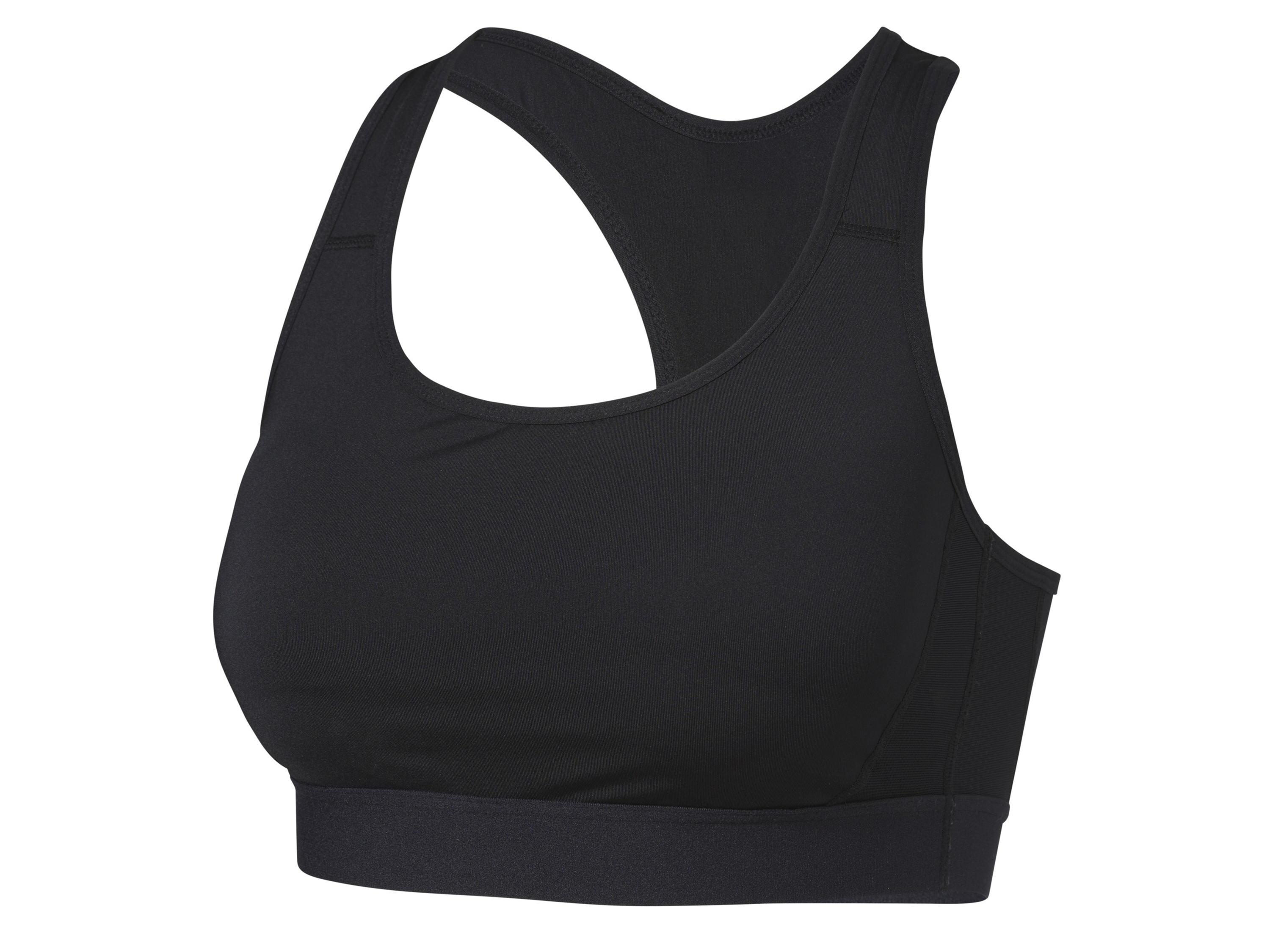 CRIVIT Biustonosz sportowy damski typu bustier, medium level (L (44-46), Czarny)