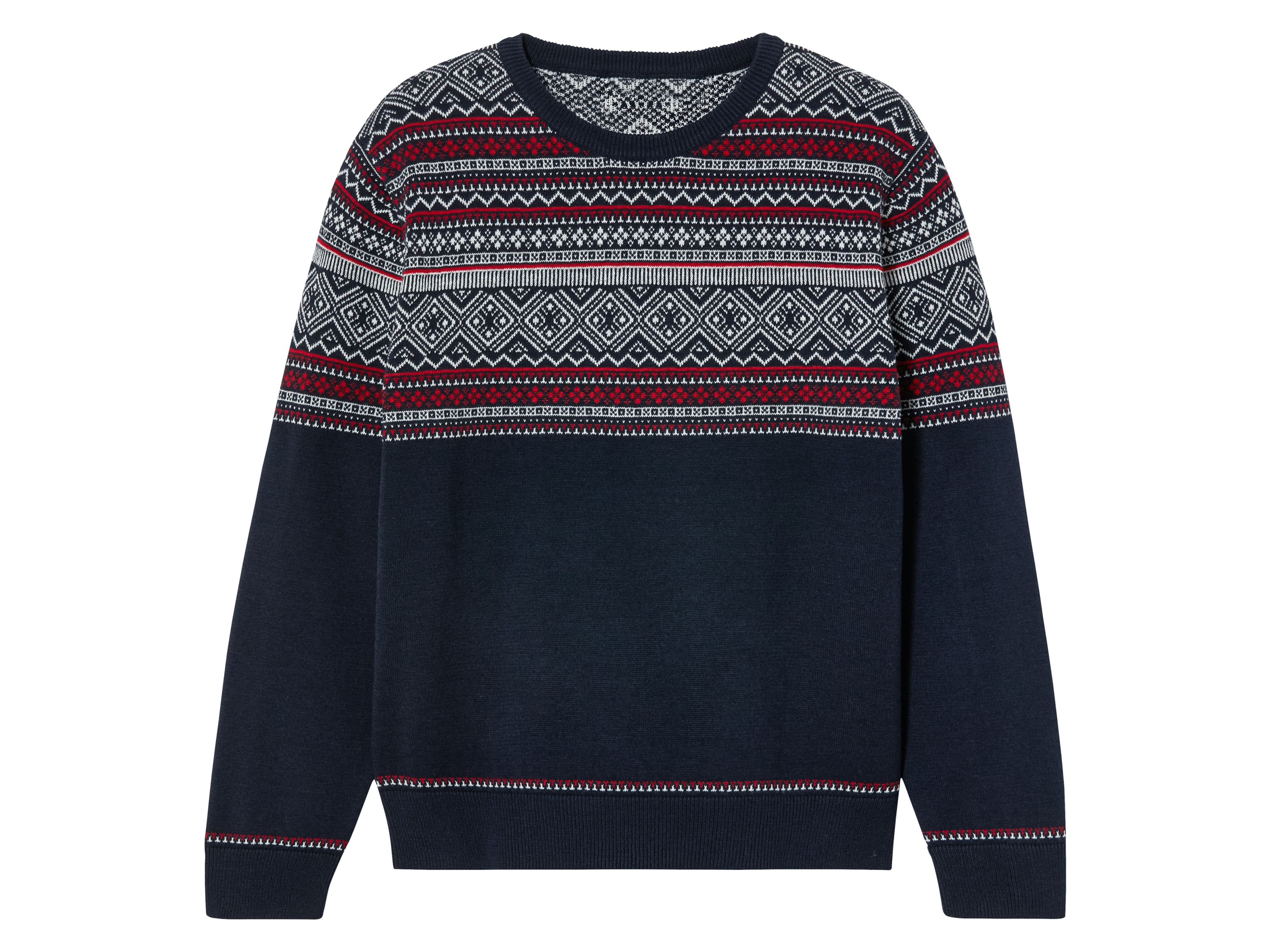 pepperts!® Sweter chłopięcy (146/152, Biały/ czerwony/ granatowy)