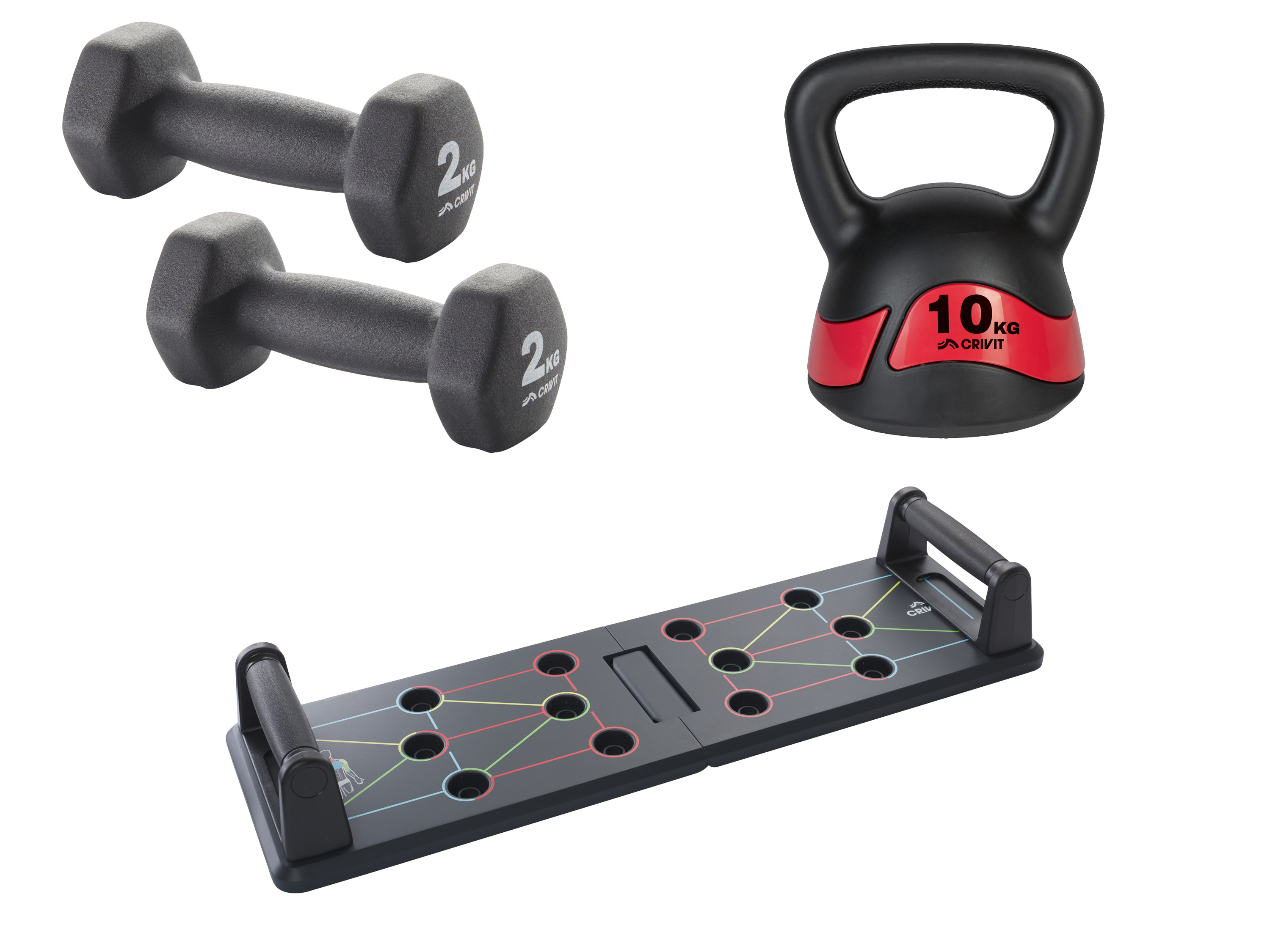 CRIVIT Deska do pompek Hantle Kettlebell