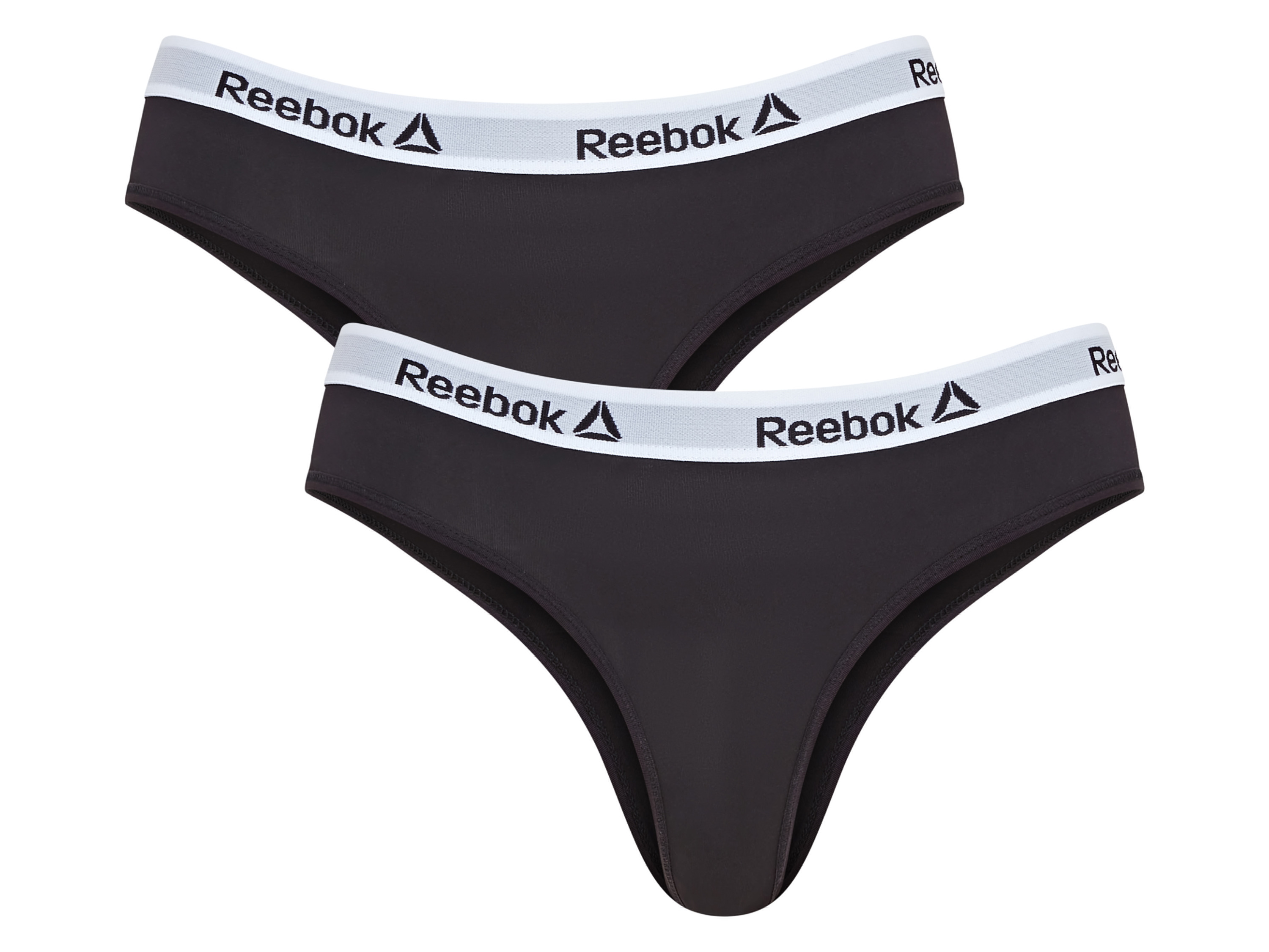 Reebok Figi damskie sportowe, 2 pary (S, Czarny/ biały)