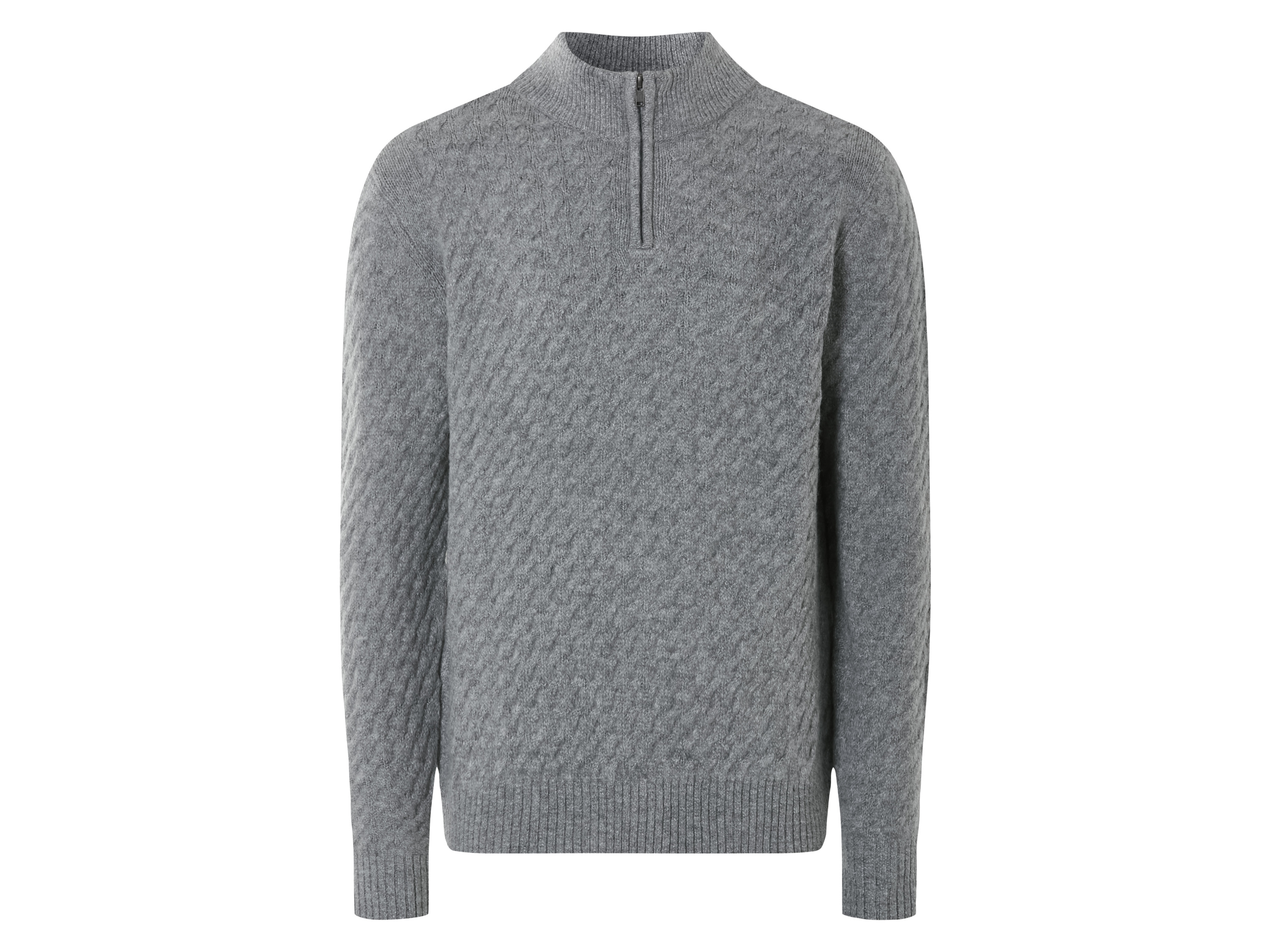 LIVERGY® Sweter dzianinowy męski (M (48/50), Szary we wzory)