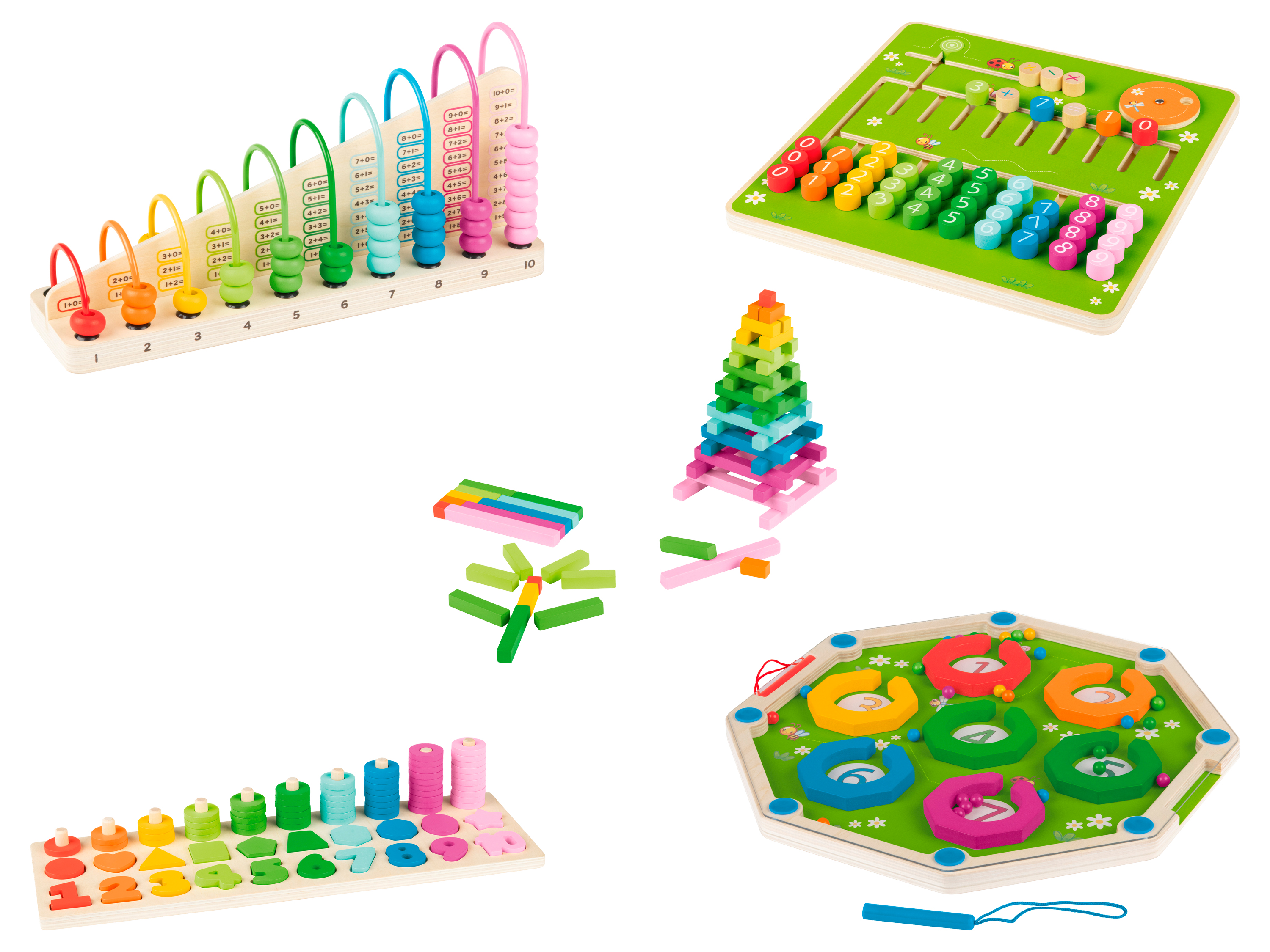 Zdjęcia - Pozostałe zabawki Playtive Drewniany zestaw do nauki liczenia Montessori