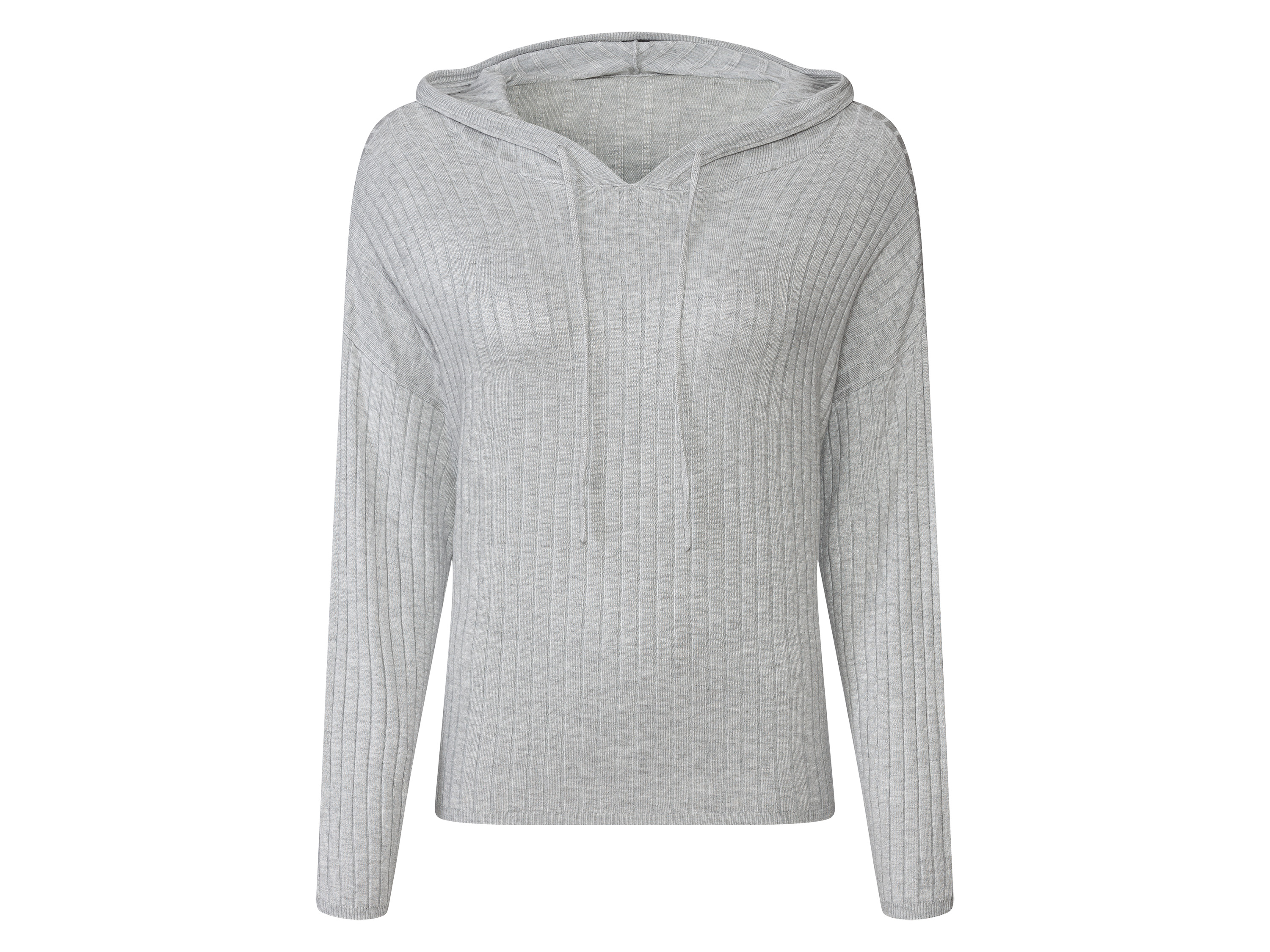 esmara® Sweter damski prążkowany z kapturem (XS(32/34), Szary)