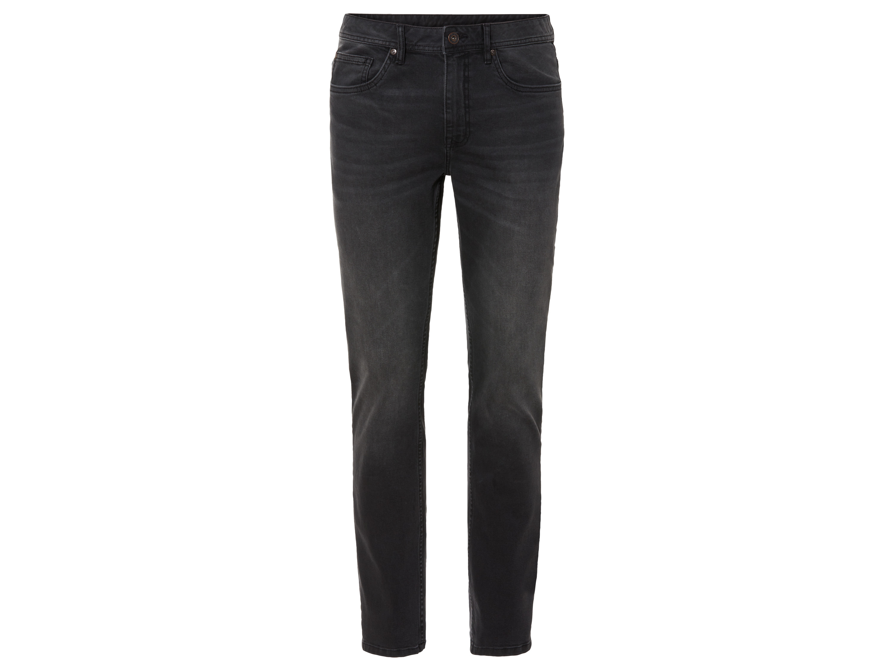 LIVERGY® Jeansy męskie z bawełną, slim fit (54 (38/32), Szary)