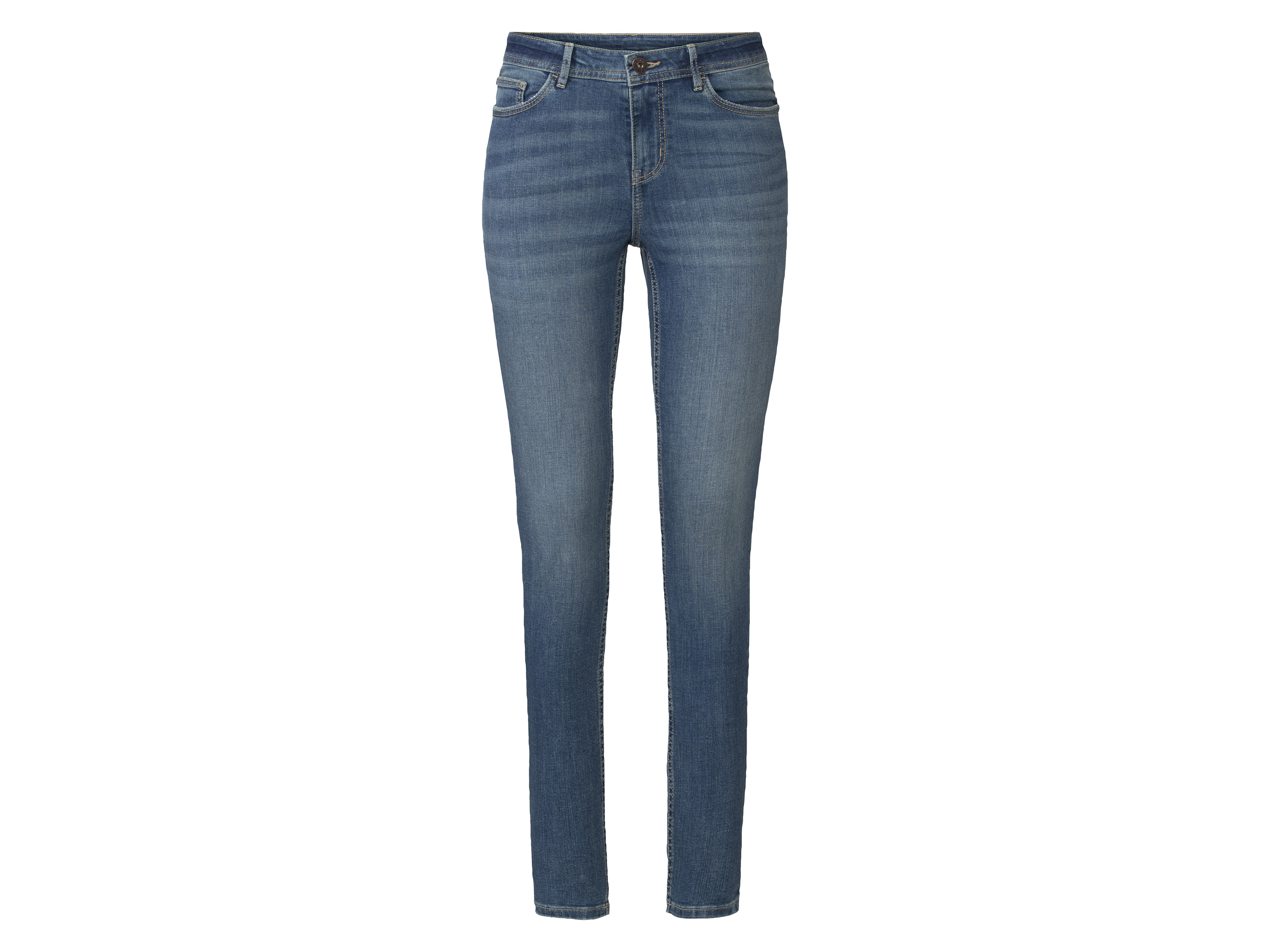 esmara® Jeansy damskie z bawełną, super skinny fit (34, Niebieski)