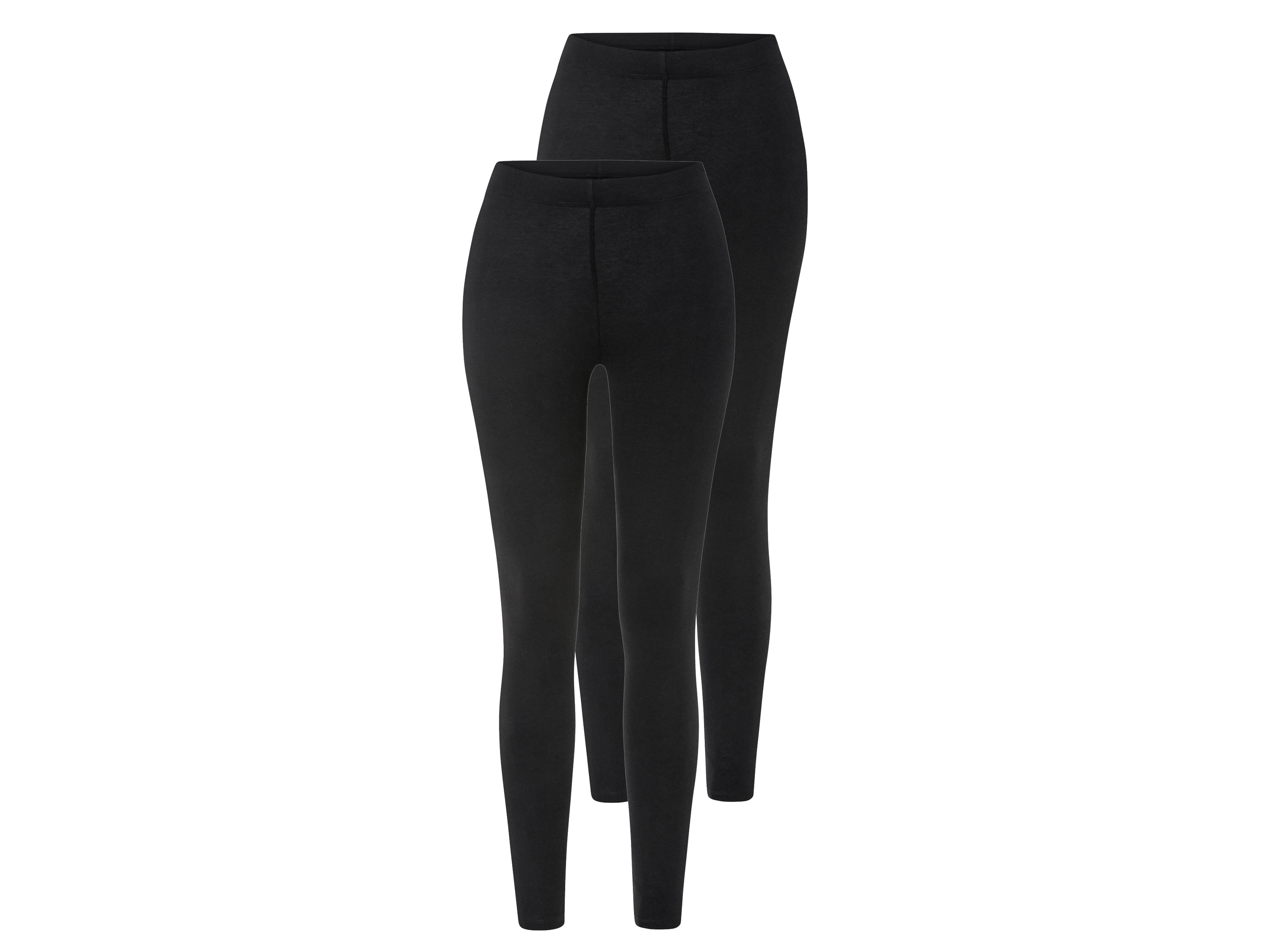 esmara® Legginsy damskie z bawełny organicznej, 2 pary (M (40/42), Czarny)