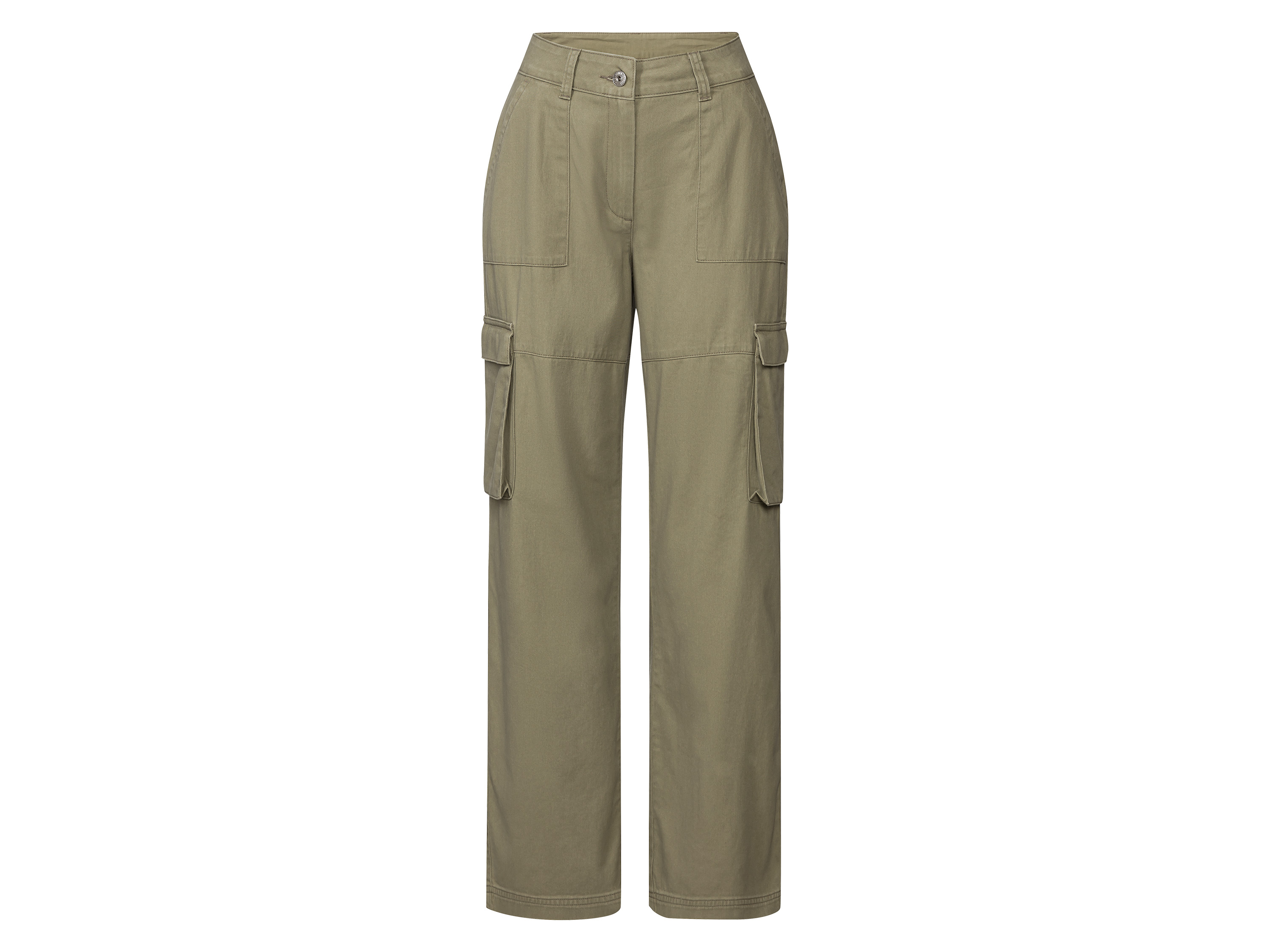 esmara® Spodnie damskie cargo z wiskozą (Khaki, 42)